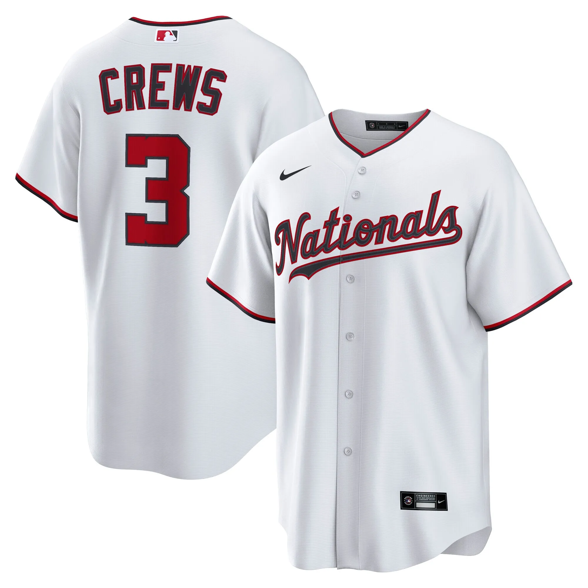 Dylan Crews Washington Nationals Nike Home Replica Jersey - White