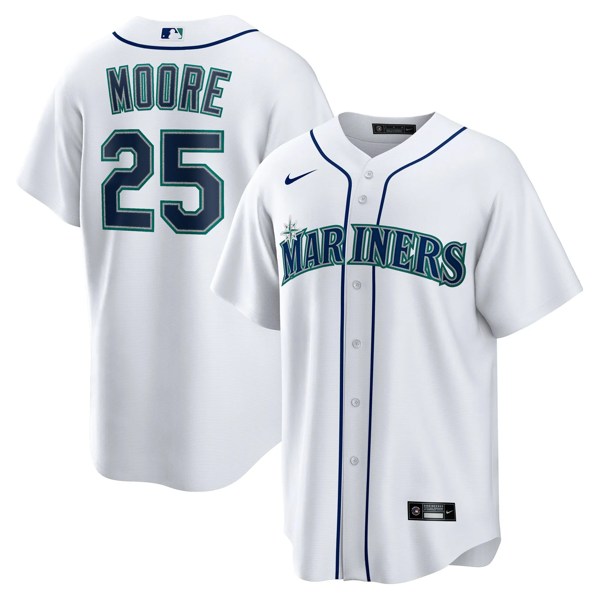 Dylan Moore Seattle Mariners Nike Home Replica Jersey - White
