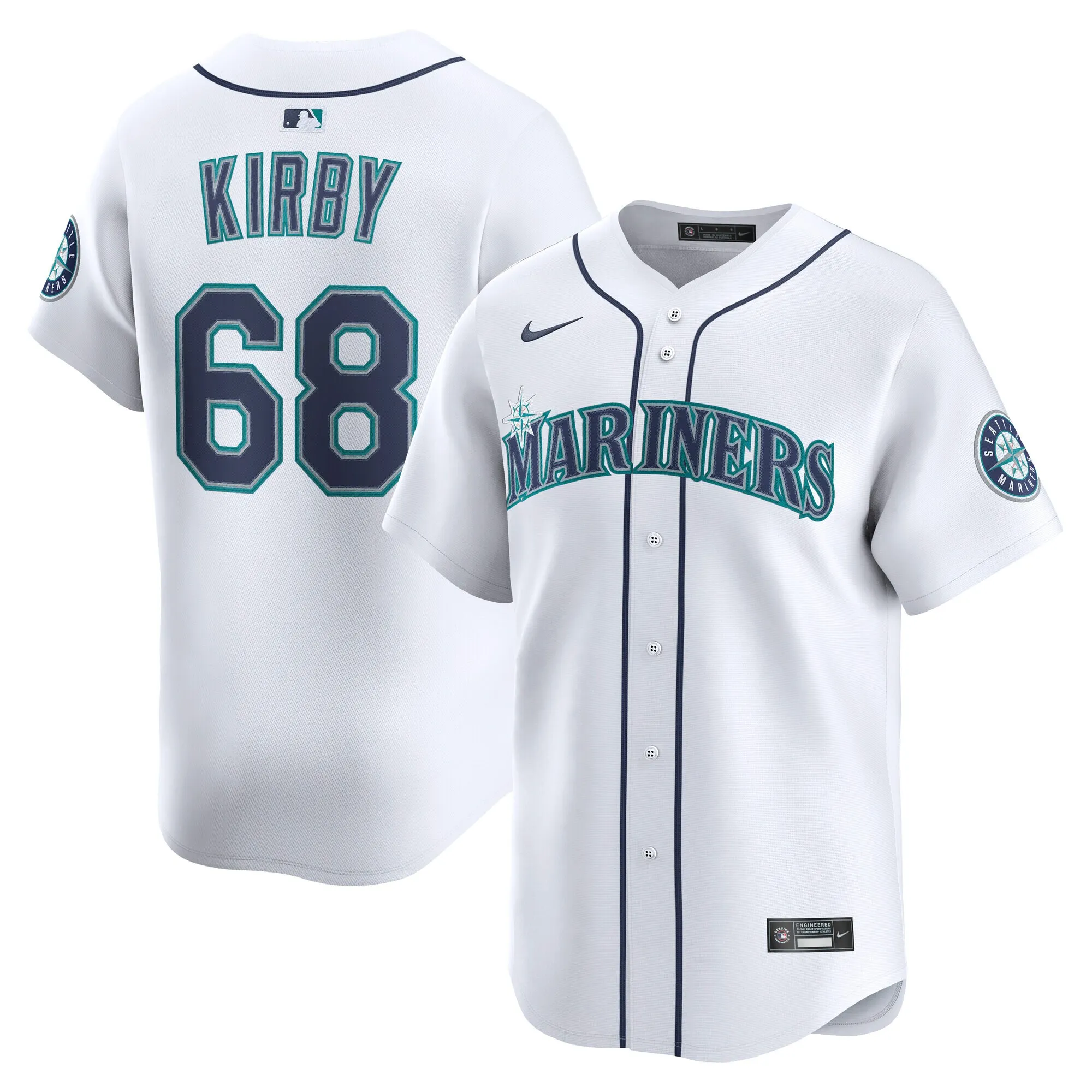 George Kirby Seattle Mariners Nike Home Limited Player Jersey - White
