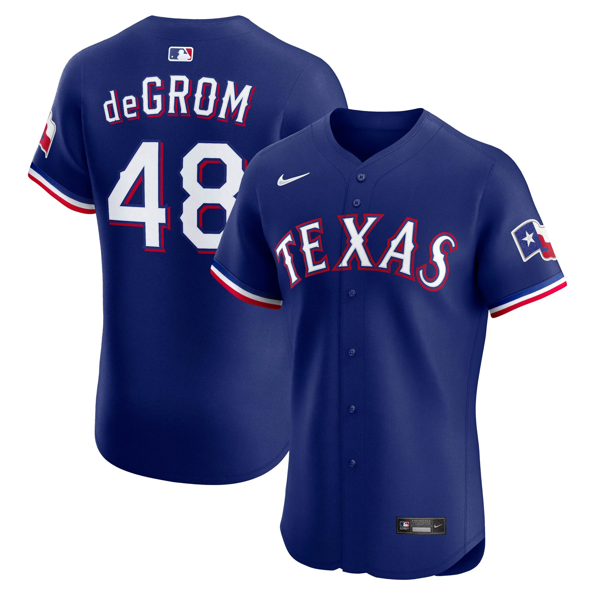 Jacob deGrom Texas Rangers Nike Alternate 2 Elite Jersey - Royal