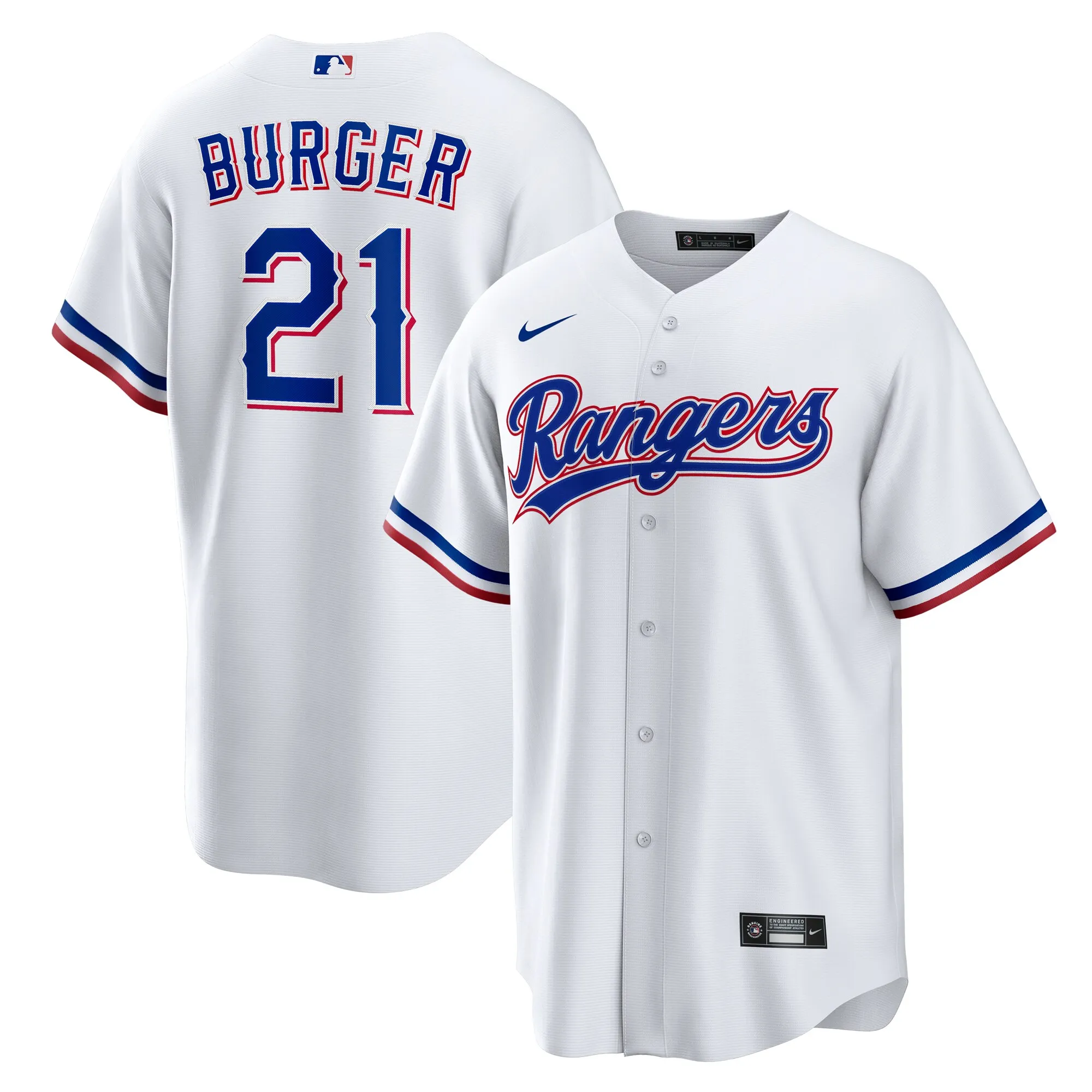 Jake Burger Texas Rangers Nike Home Replica Jersey - White