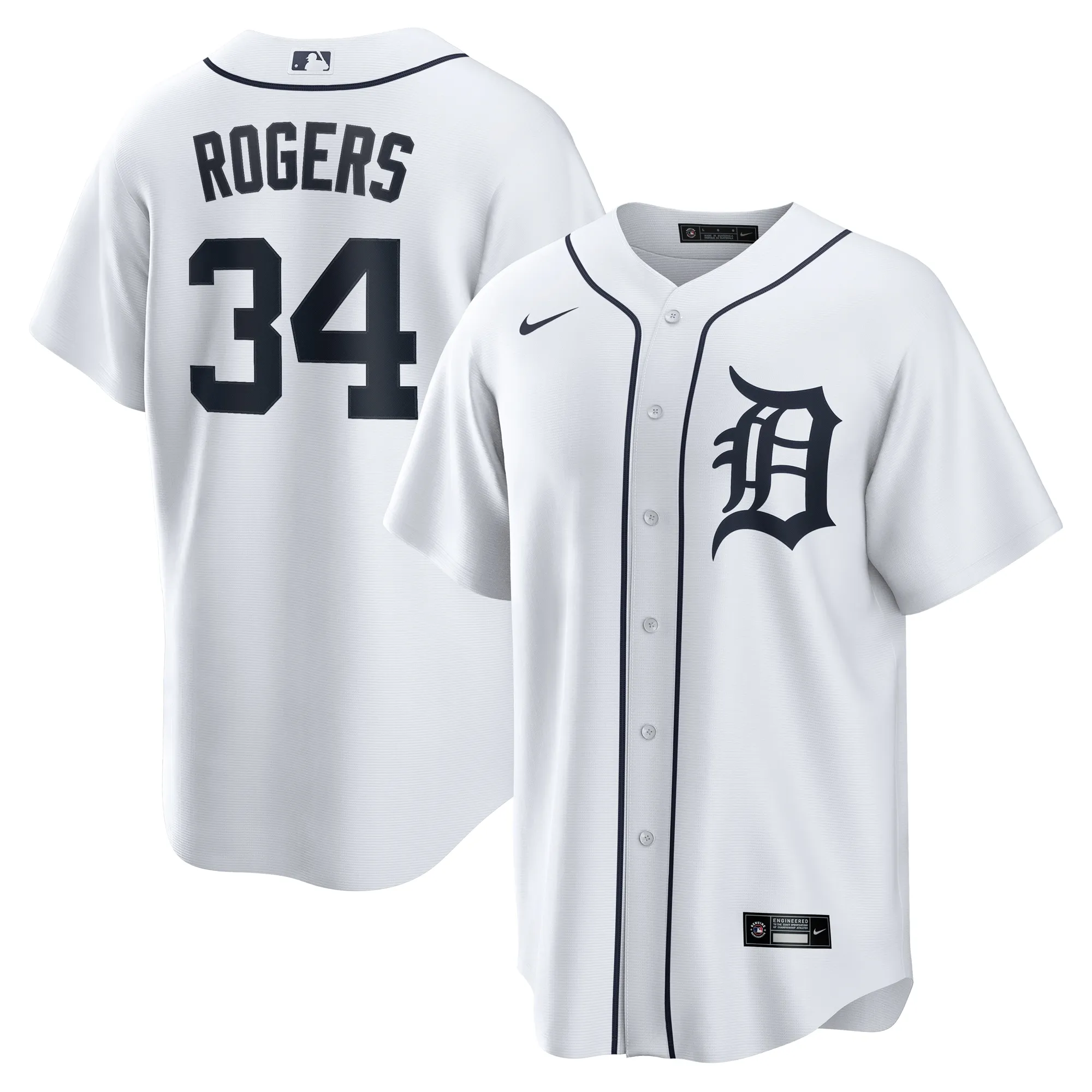Jake Rogers Detroit Tigers Nike Home Replica Jersey - White