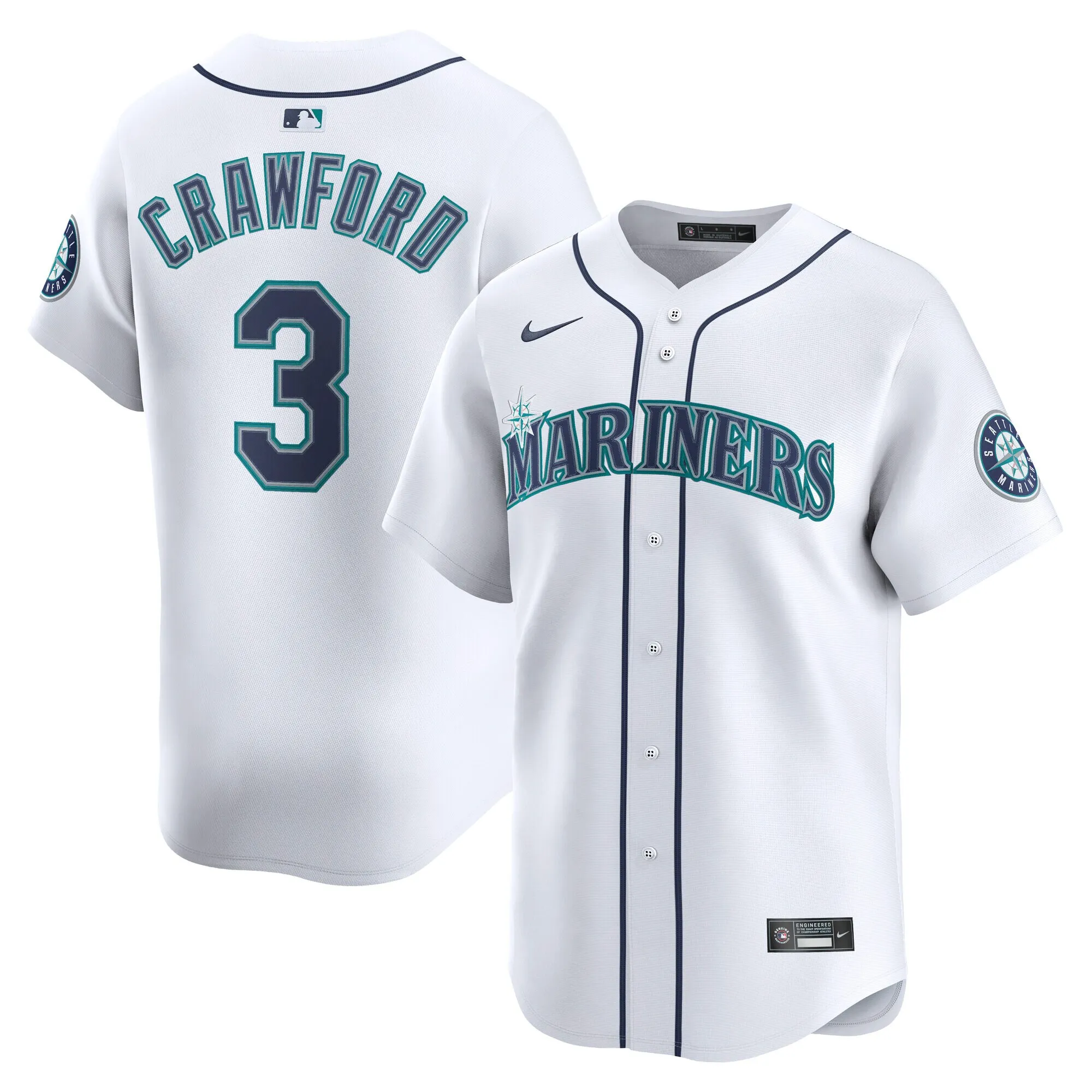 J.P. Crawford Seattle Mariners Nike Home Limited Player Jersey - White