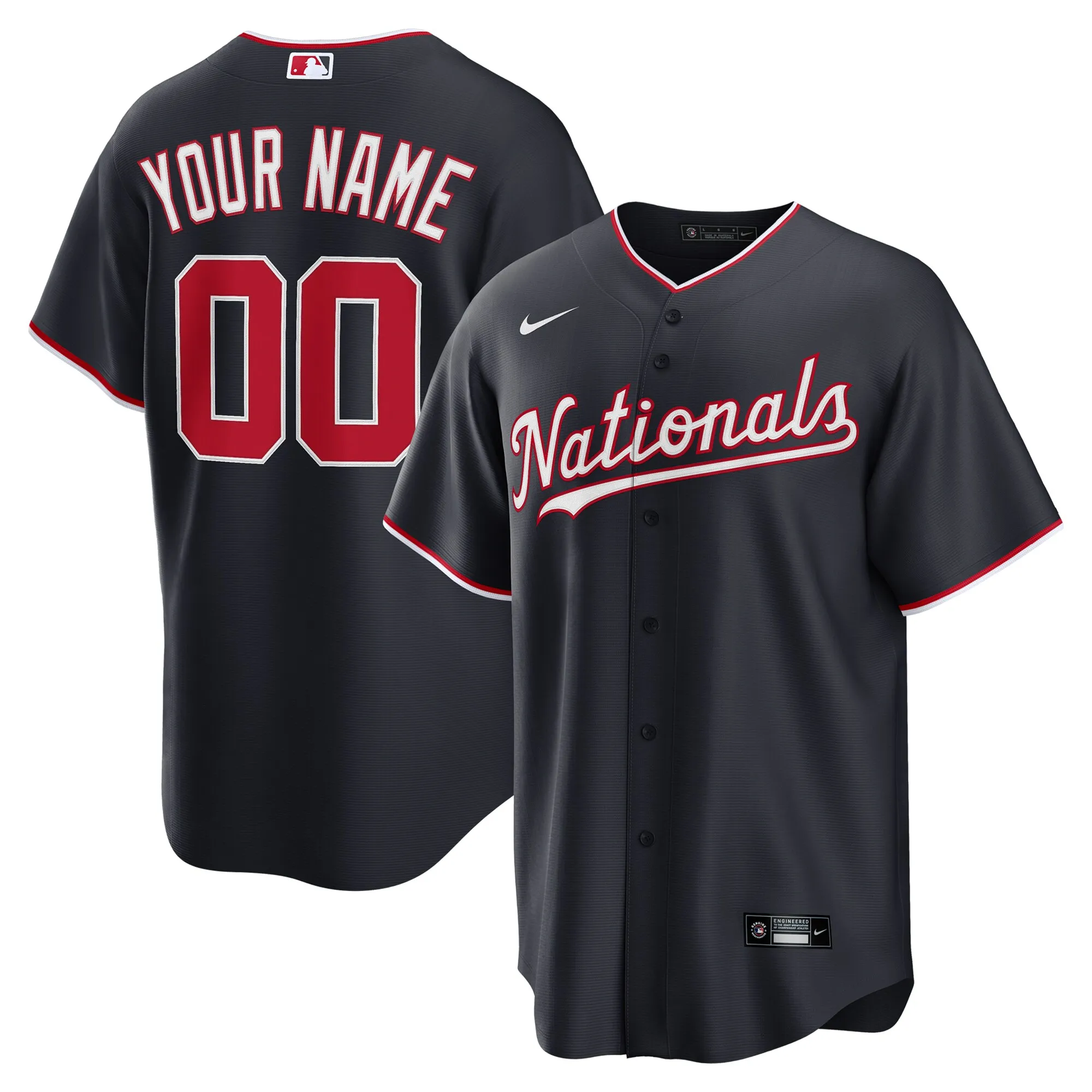 Washington Nationals Nike Alternate Custom Replica Jersey - Navy