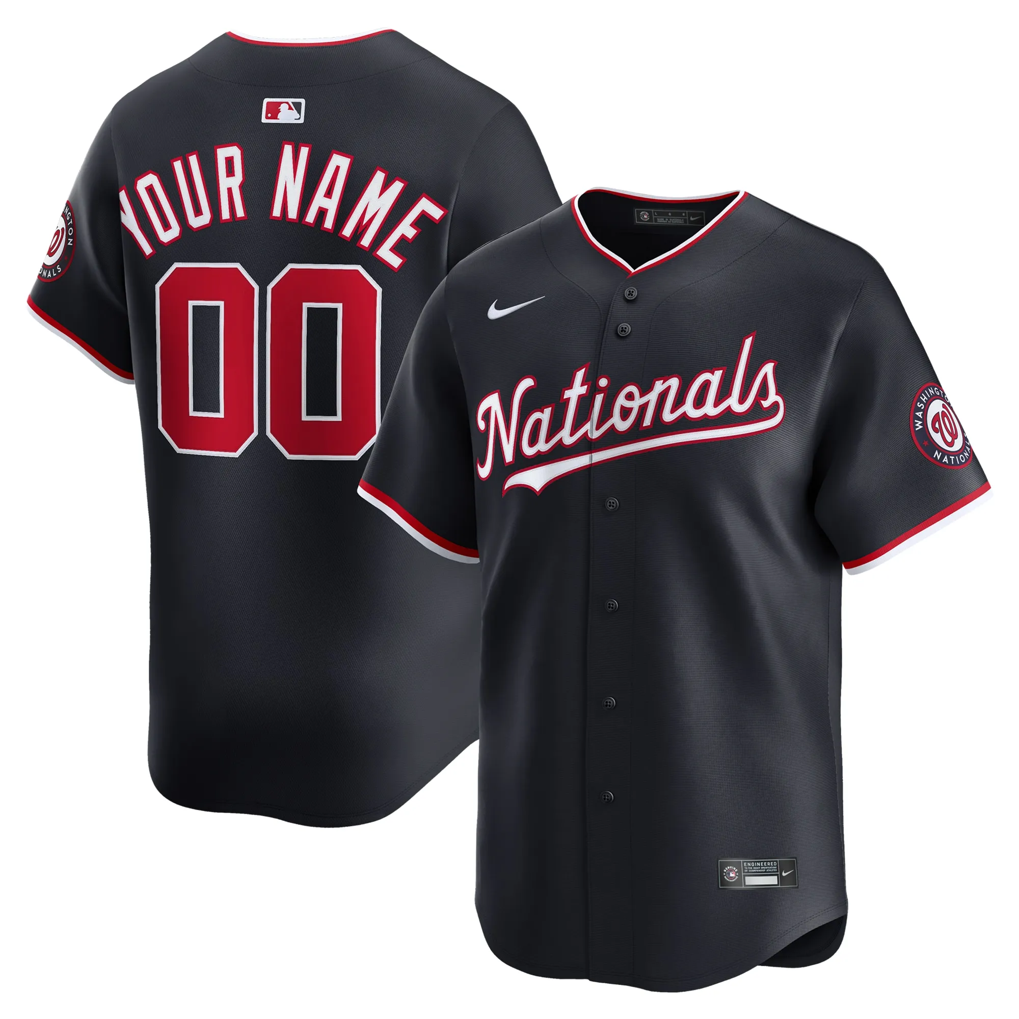 Washington Nationals Nike Alternate Limited Custom Jersey - Navy