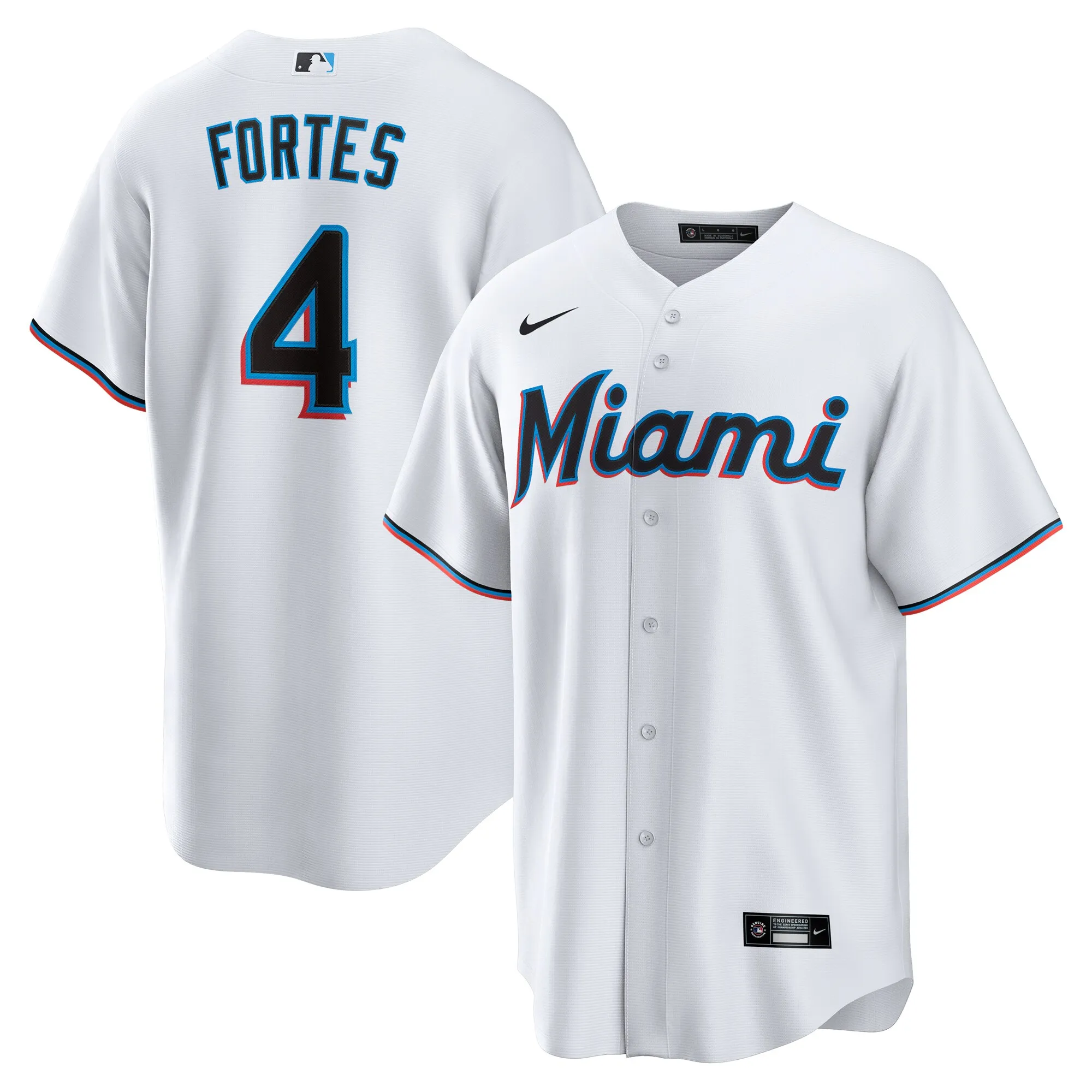 Nick Fortes Miami Marlins Nike Home Replica Jersey - White