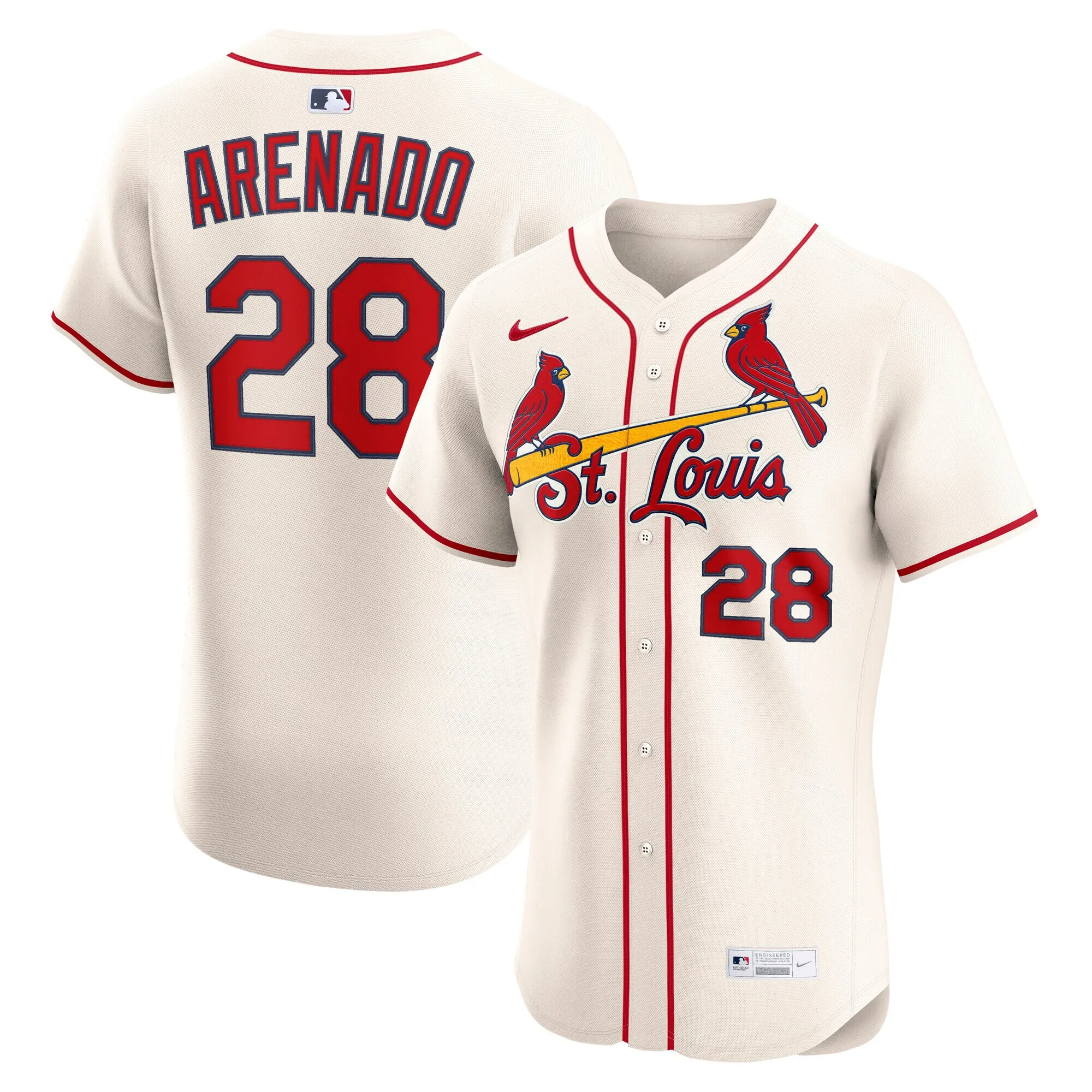 Nolan Arenado St. Louis Cardinals Nike Alternate Elite Jersey - Cream