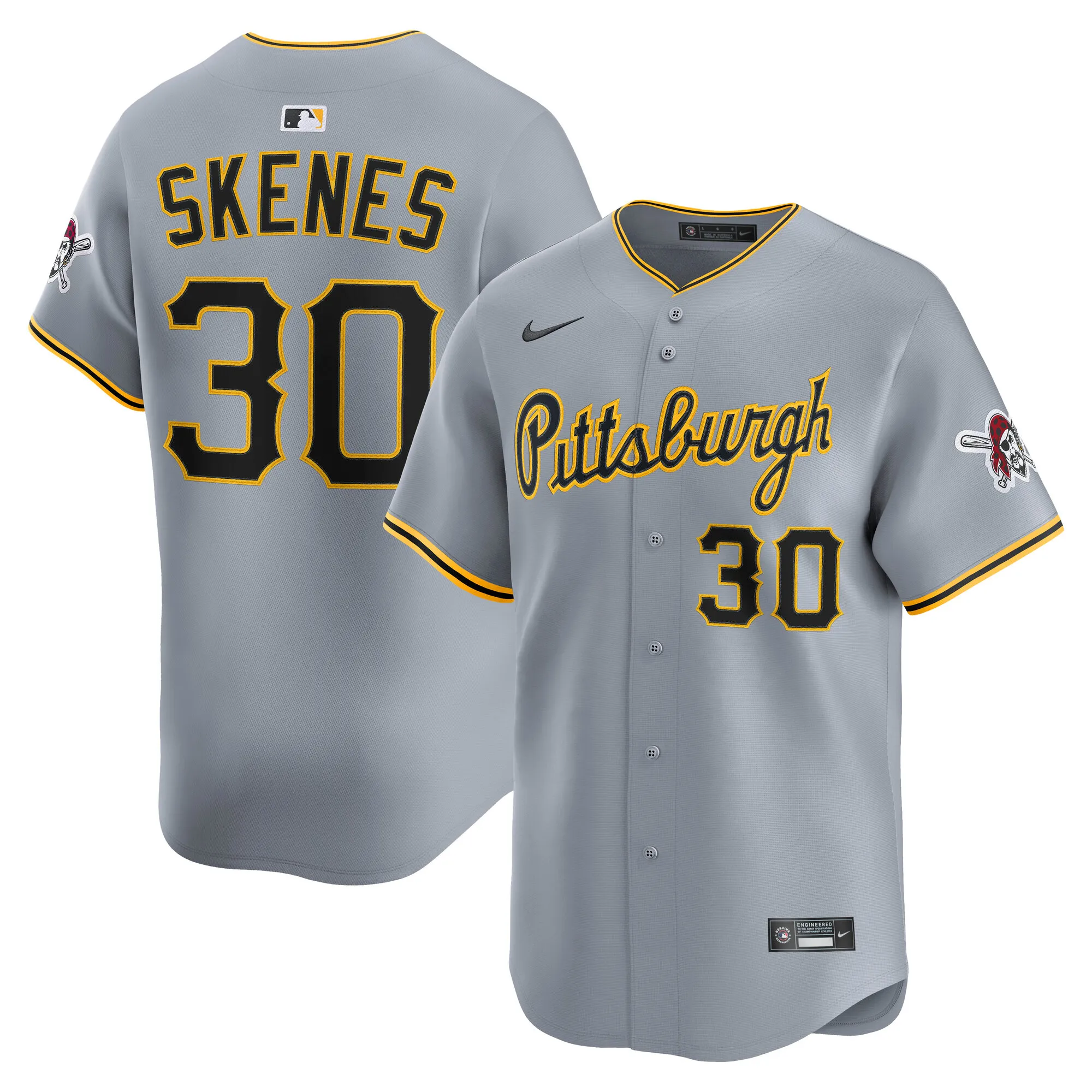 Paul Skenes Pittsburgh Pirates Nike Road Limited Player Jersey - Gray