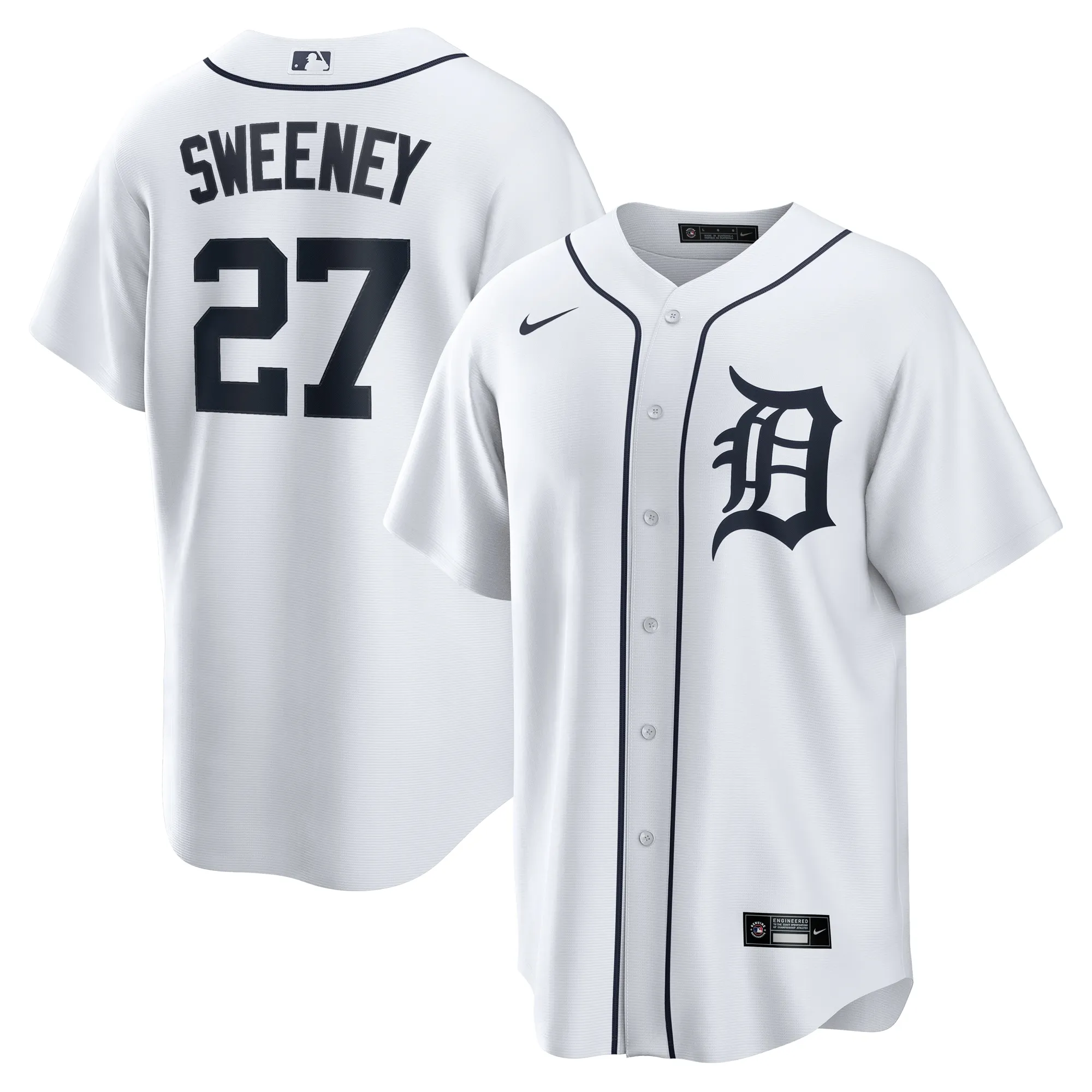 Trey Sweeney Detroit Tigers Nike Home Replica Jersey - White