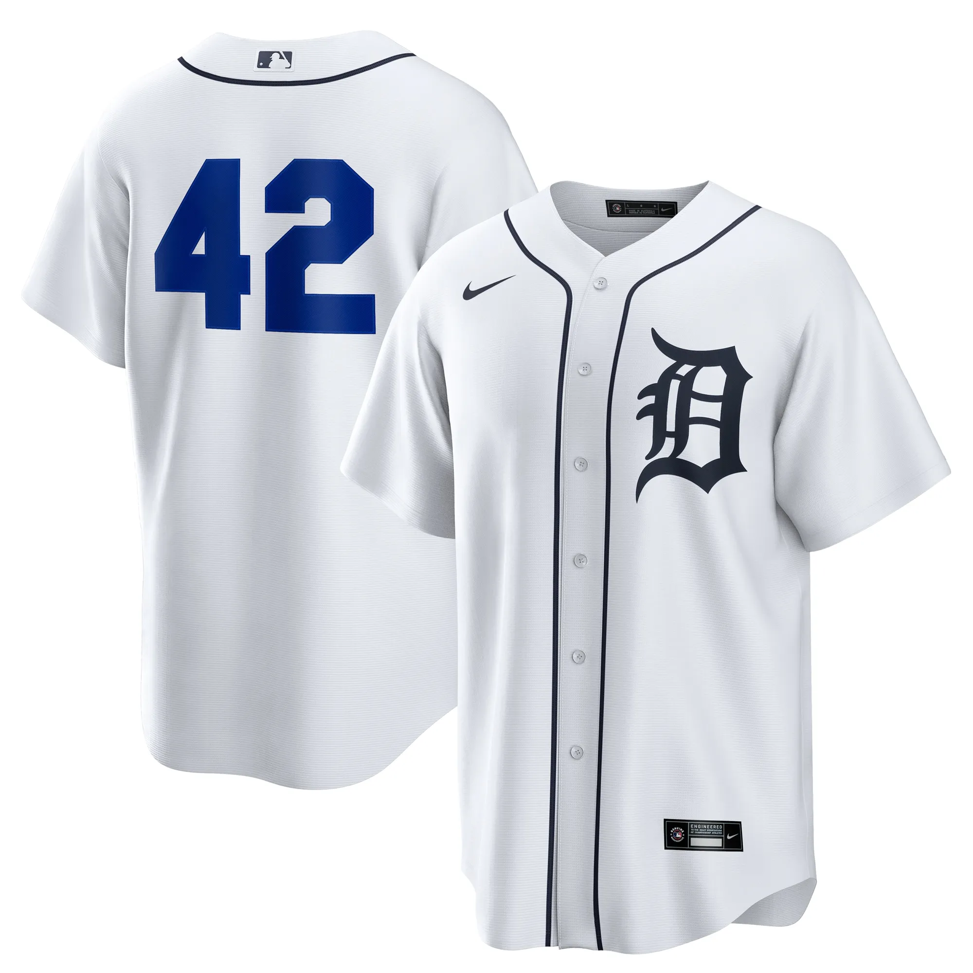 Detroit Tigers Nike Home 2025 Jackie Robinson Day Replica Jersey - White