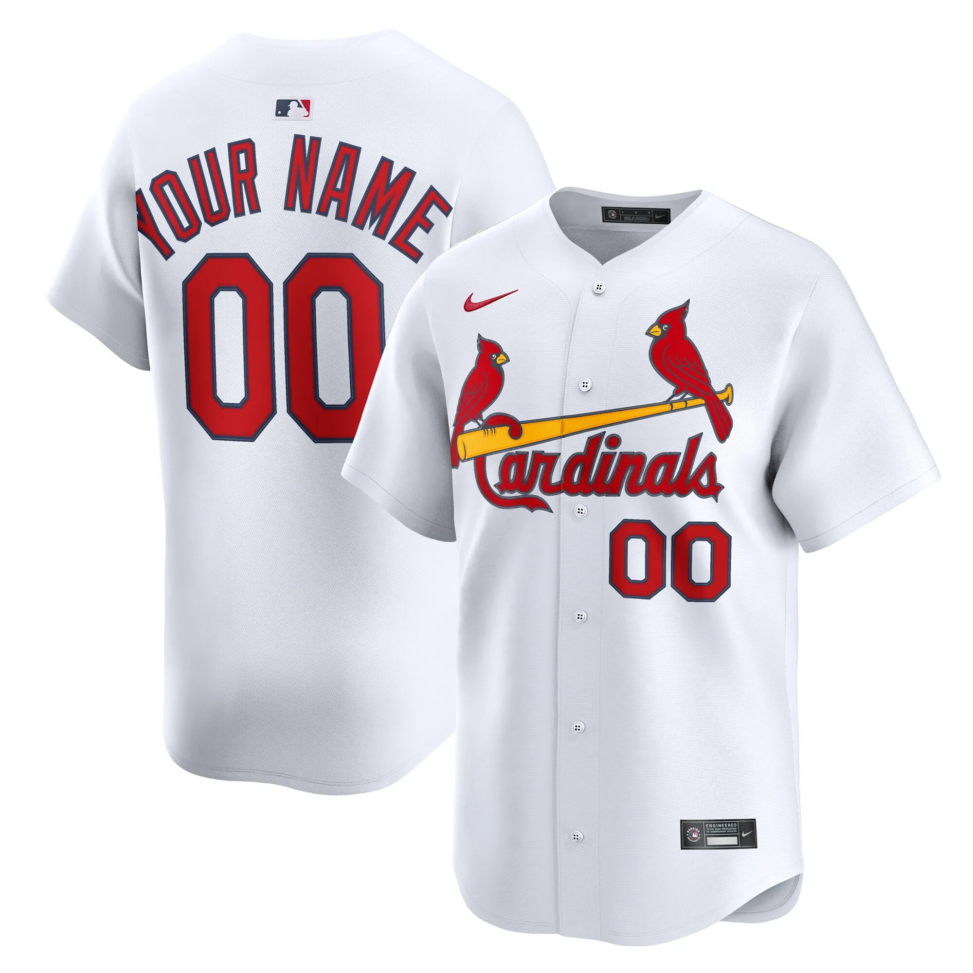 St. Louis Cardinals Nike Home Limited Custom Jersey - White