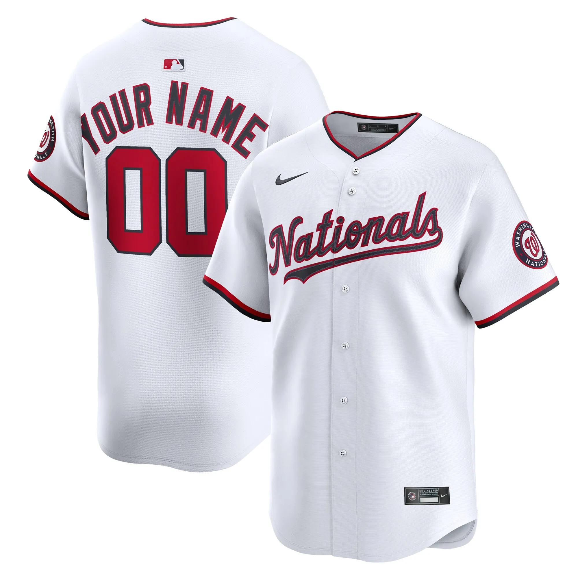 Washington Nationals Nike Home Limited Custom Jersey - White