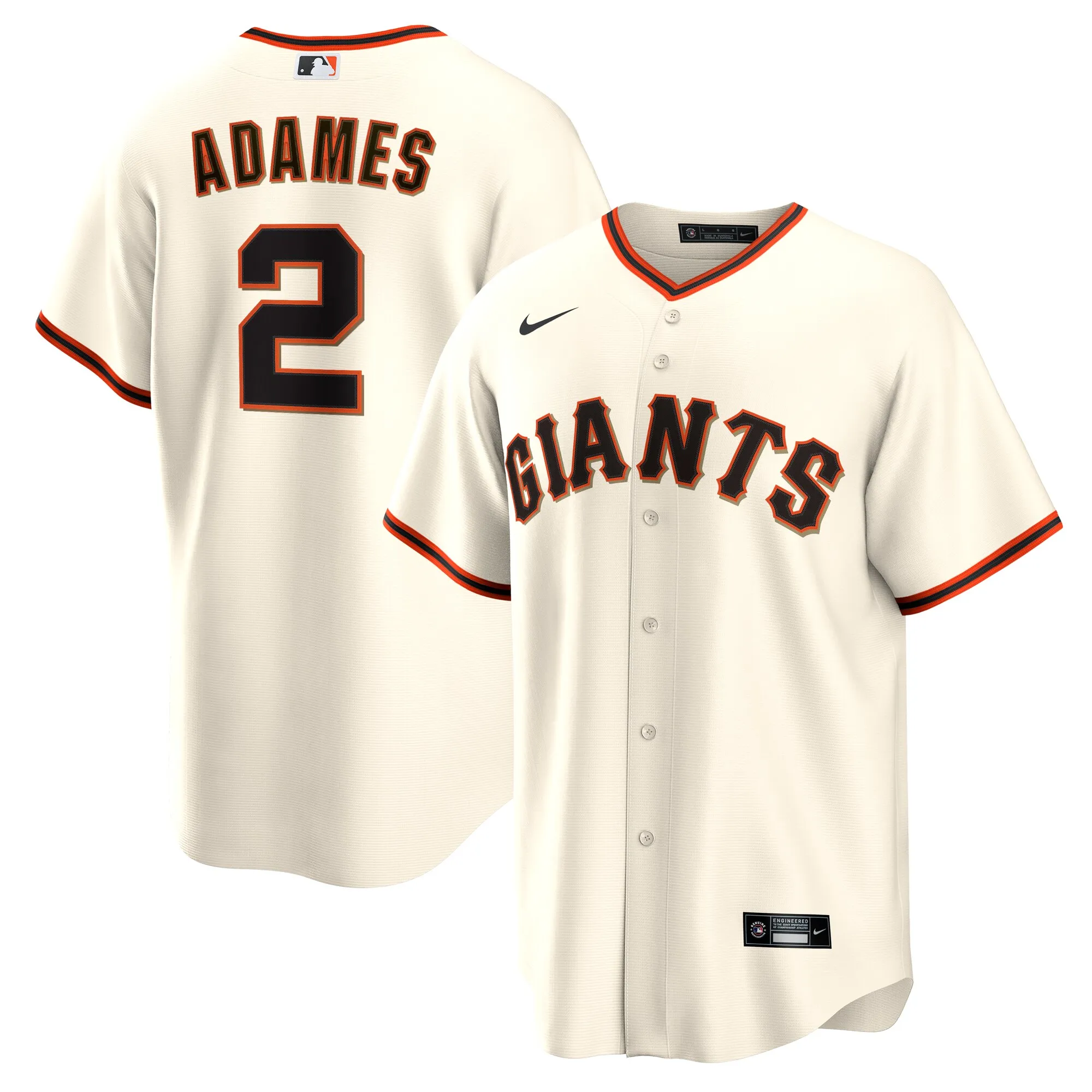 Willy Adames San Francisco Giants Nike Home Replica Jersey - Cream