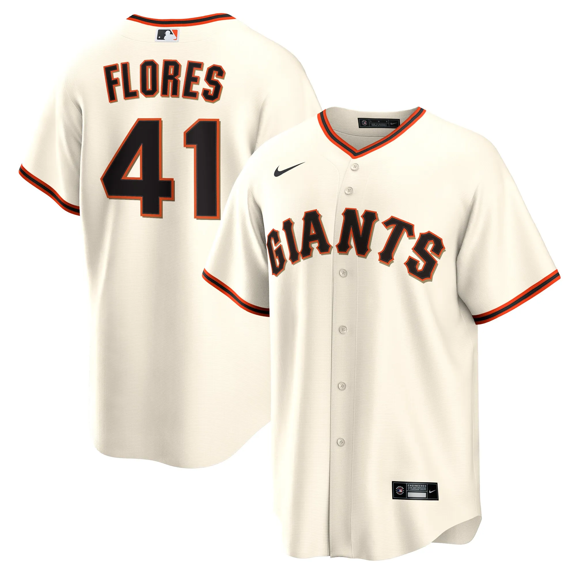 Wilmer Flores San Francisco Giants Nike Home Replica Jersey - Cream