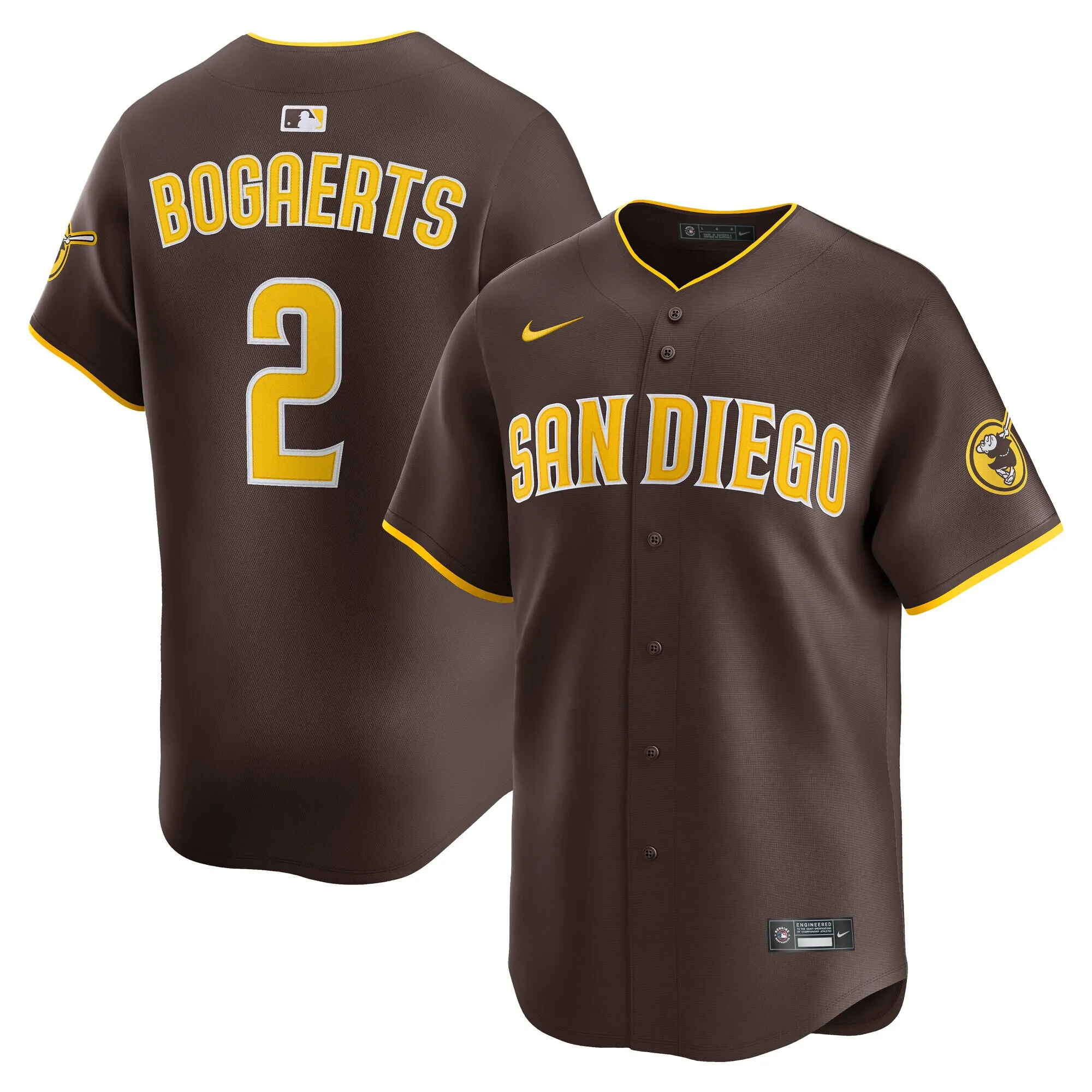 Xander Bogaerts San Diego Padres Nike Road Limited Player Jersey - Brown