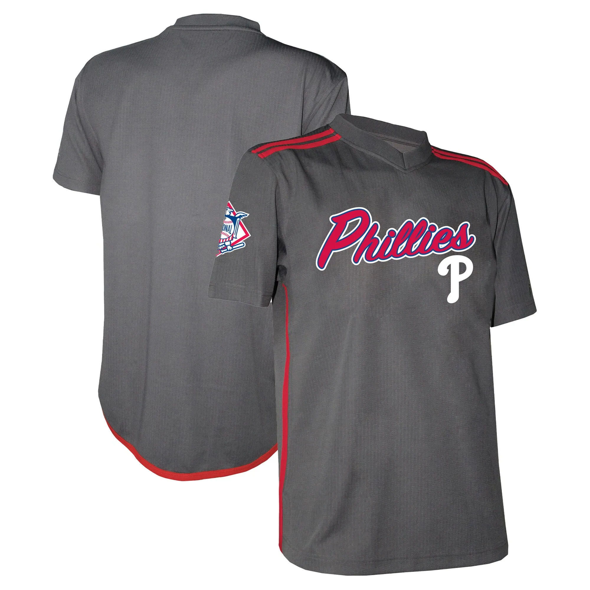 Philadelphia Phillies Stitches  Team V-Neck Jersey - Charcoal