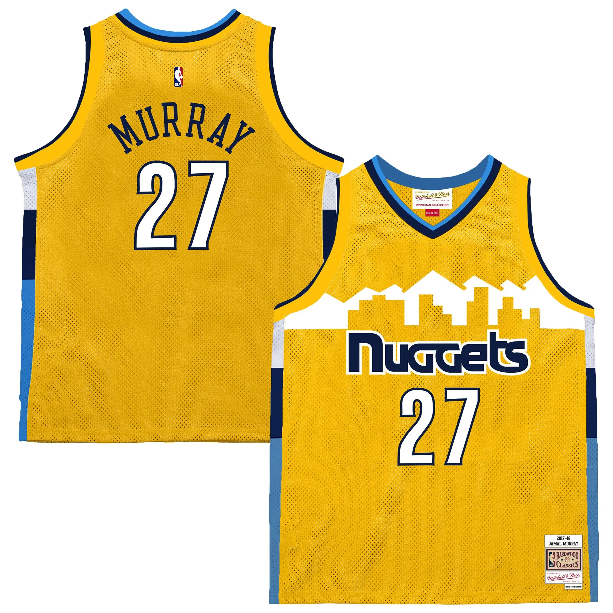 Jamal Murray Denver Nuggets Mitchell & Ness 2017-18 Swingman Jersey - Yellow