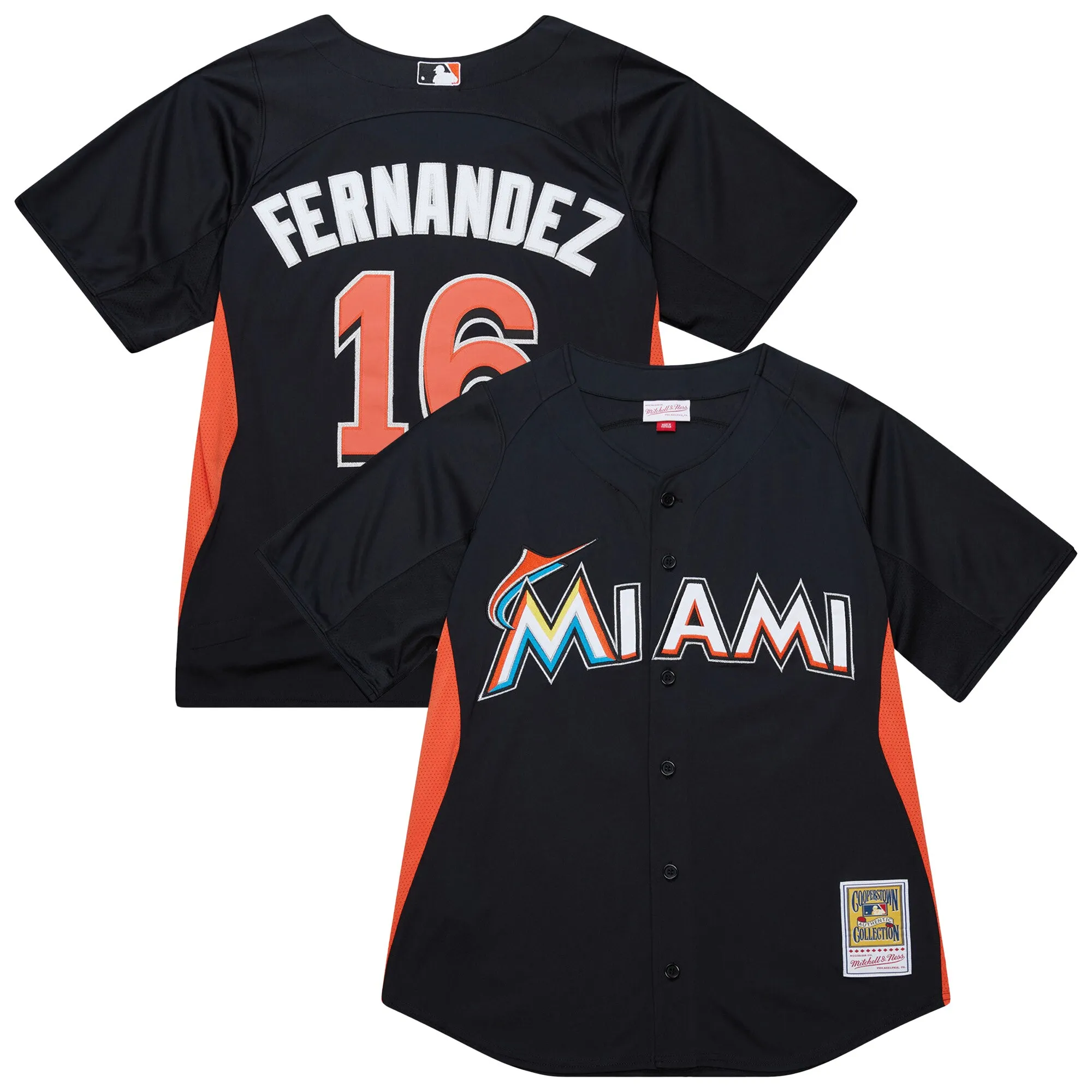 Jose Fernandez Miami Marlins Mitchell & Ness Authentic Batting Practice Jersey - Black