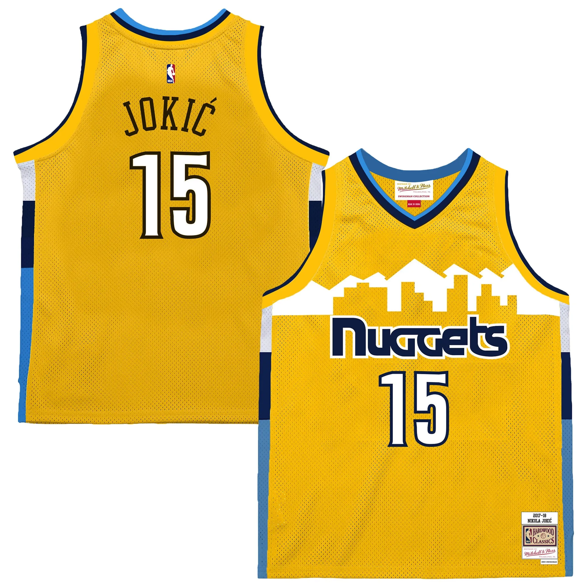 Nikola Jokic Denver Nuggets Mitchell & Ness 2017-18 Swingman Jersey - Yellow