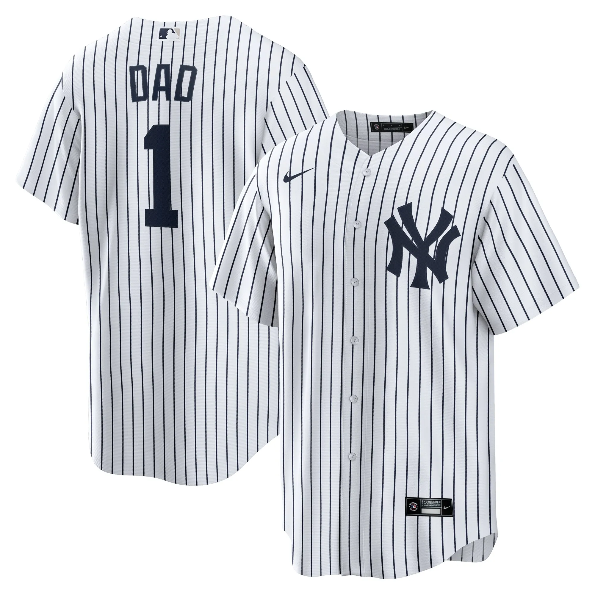 New York Yankees Nike #1 Dad Home Replica Jersey - White