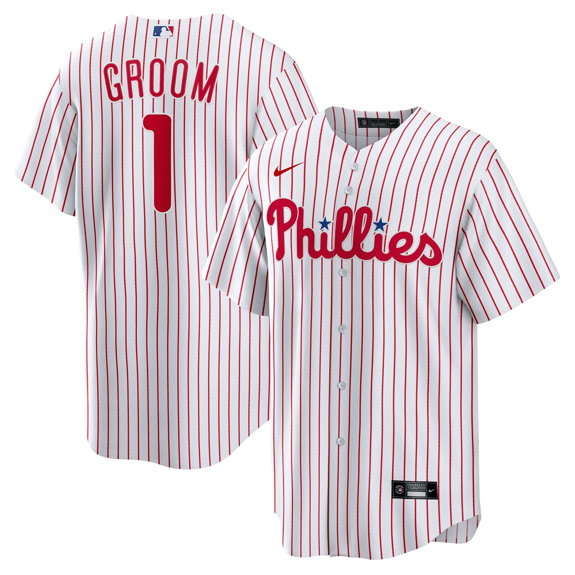 Philadelphia Phillies Nike #1 Groom Home Replica Jersey - White