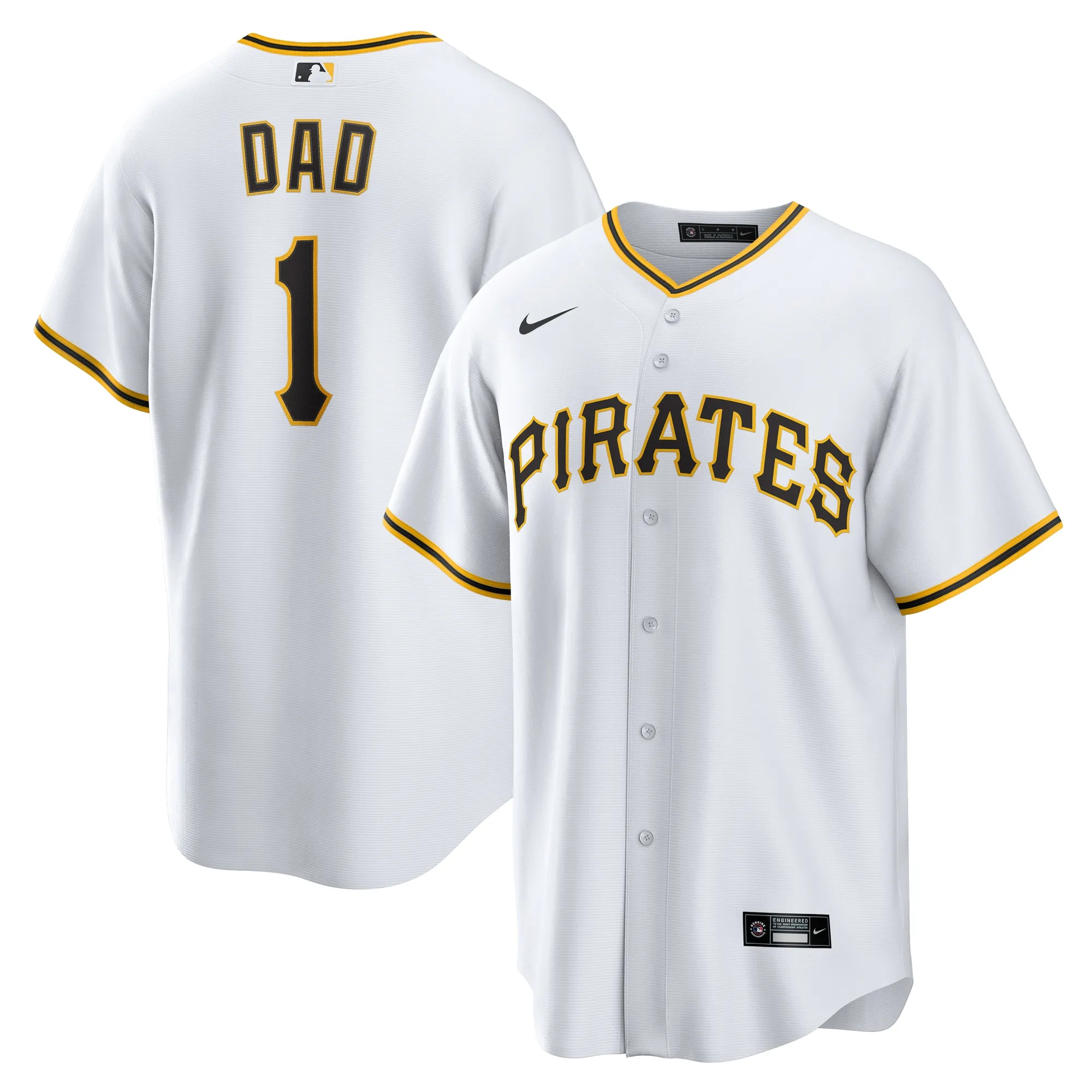 Pittsburgh Pirates Nike #1 Dad Home Replica Jersey - White