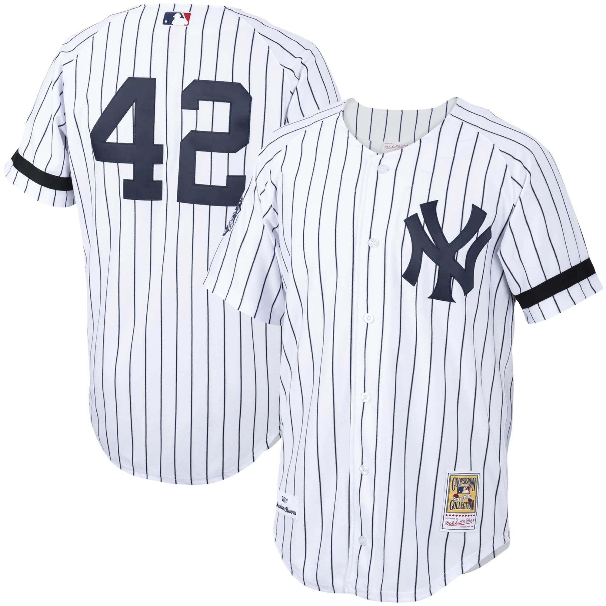 Mariano Rivera New York Yankees Mitchell & Ness Home 2000 Cooperstown Collection Authentic Jersey - White-Navy