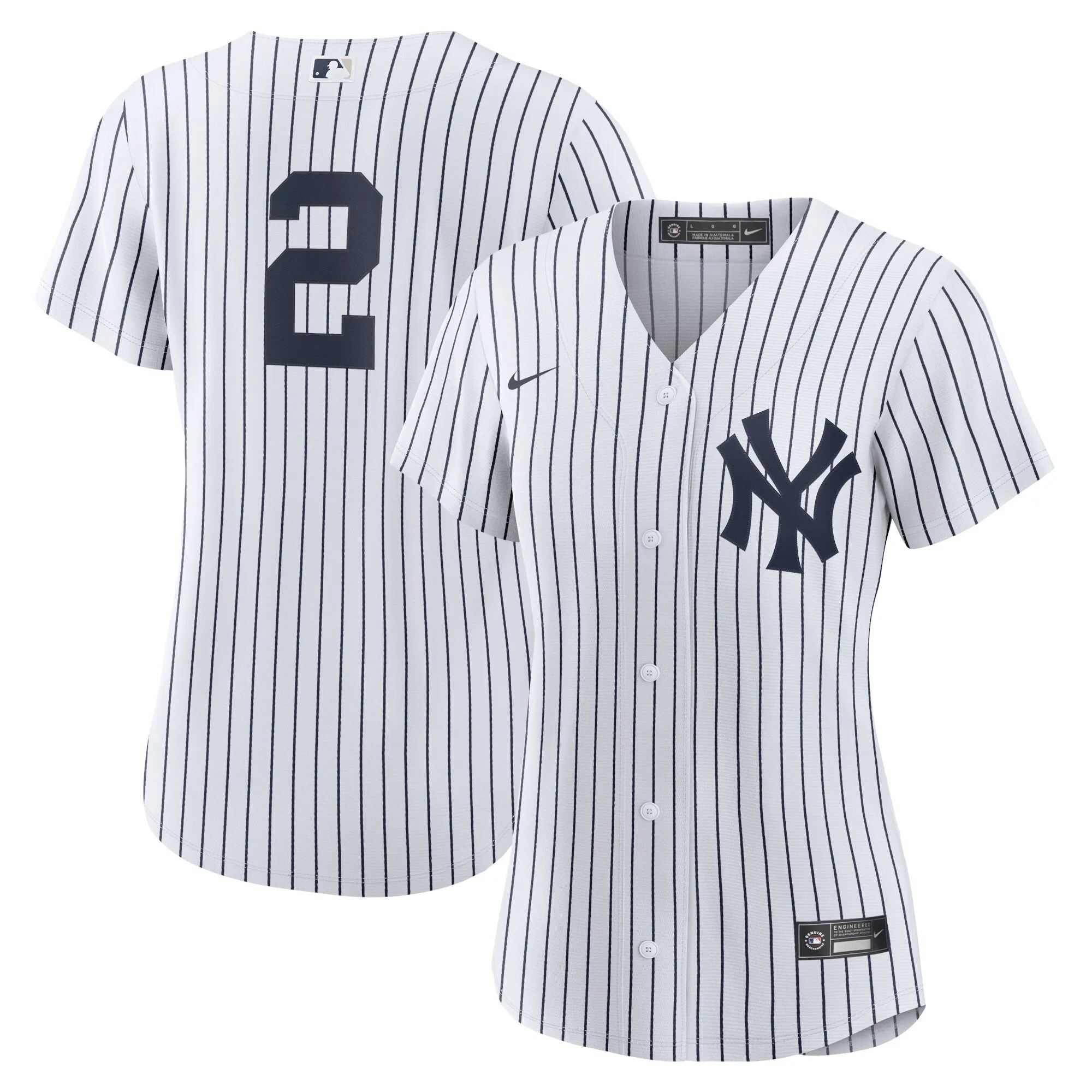 Derek Jeter New York Yankees Nike Women's Home Replica Player Jersey - White-Navy