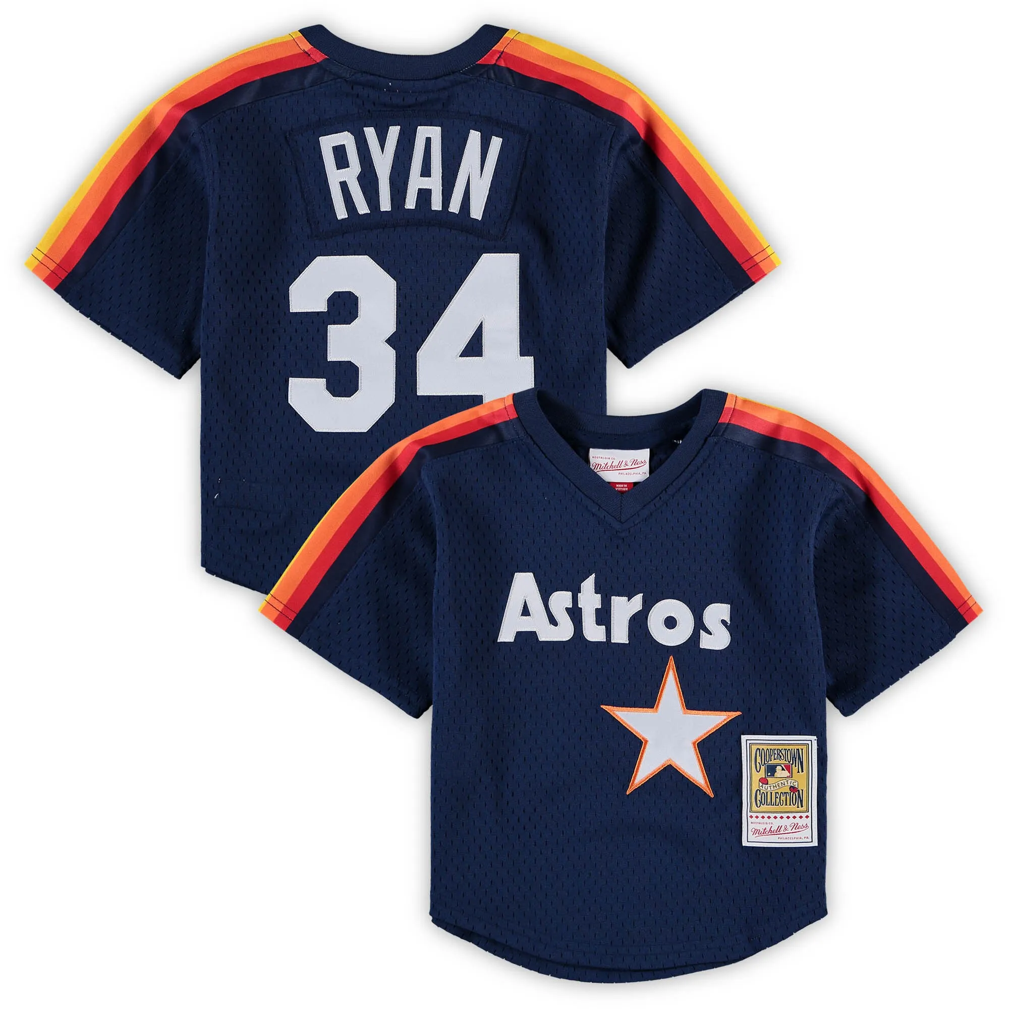 Nolan Ryan Houston Astros Mitchell & Ness Preschool & Toddler Cooperstown Collection Mesh Batting Practice Jersey - Navy