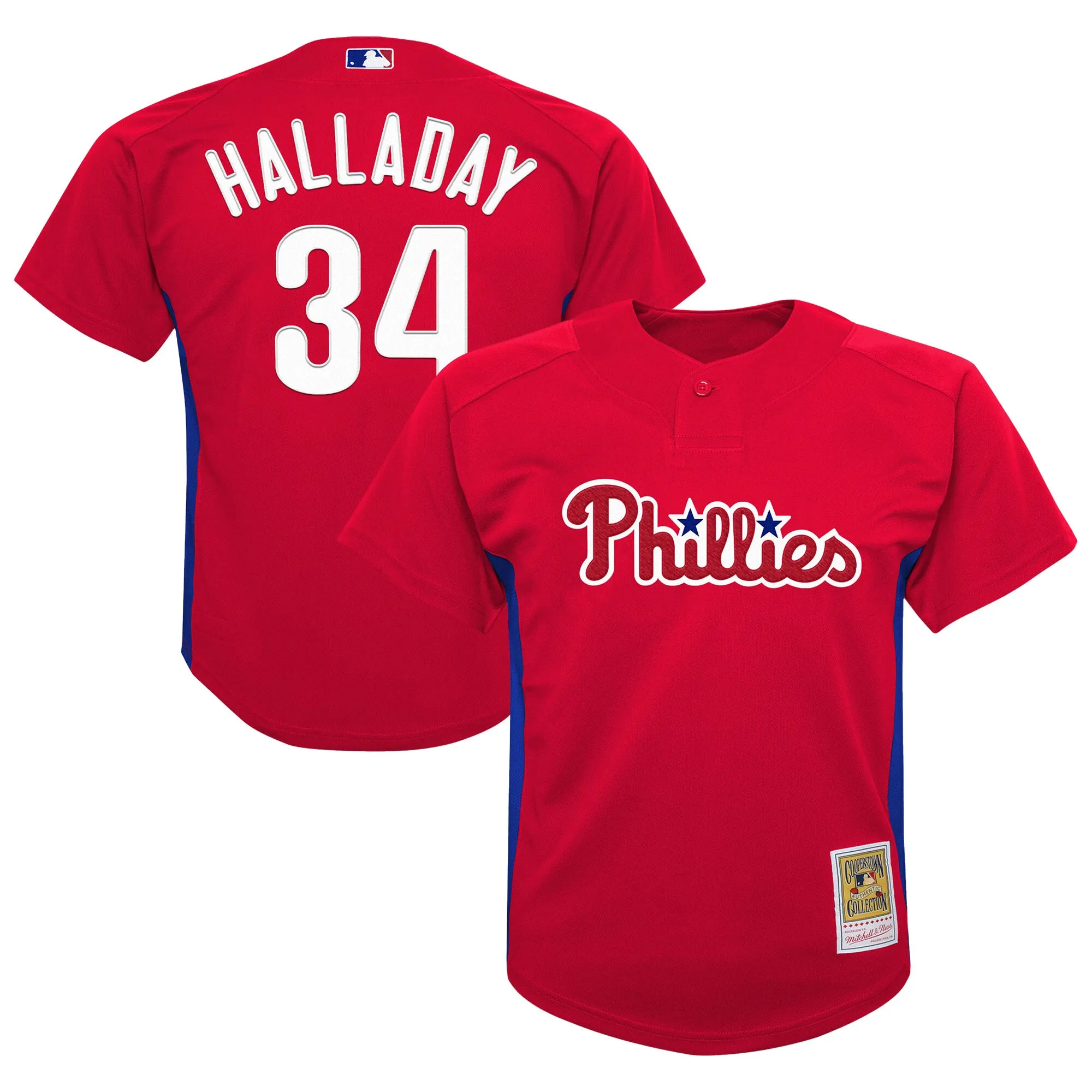 Roy Halladay Philadelphia Phillies Mitchell & Ness Preschool Cooperstown Collection Mesh Batting Practice Jersey - Red