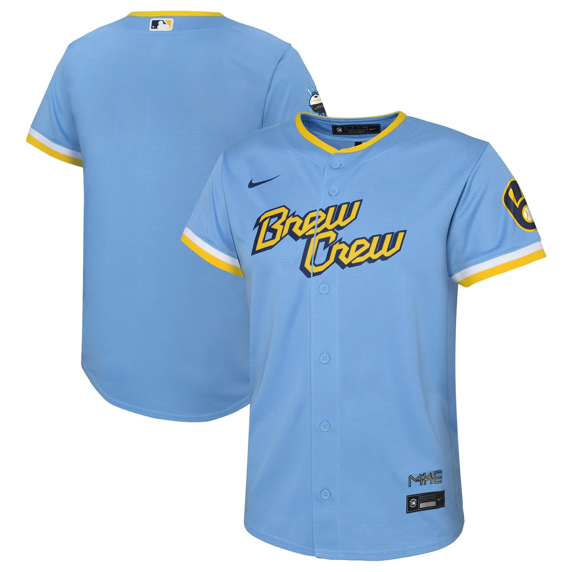 Christian Yelich Milwaukee Brewers Nike Preschool City Connect Replica Player Jersey - Powder Blue