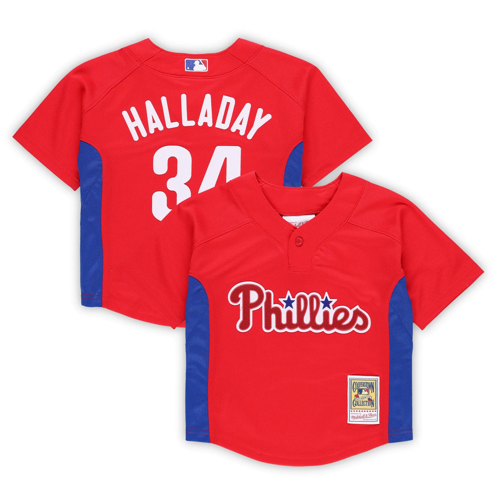 Roy Halladay Philadelphia Phillies Mitchell & Ness Toddler Cooperstown Collection Mesh Batting Practice Jersey - Red