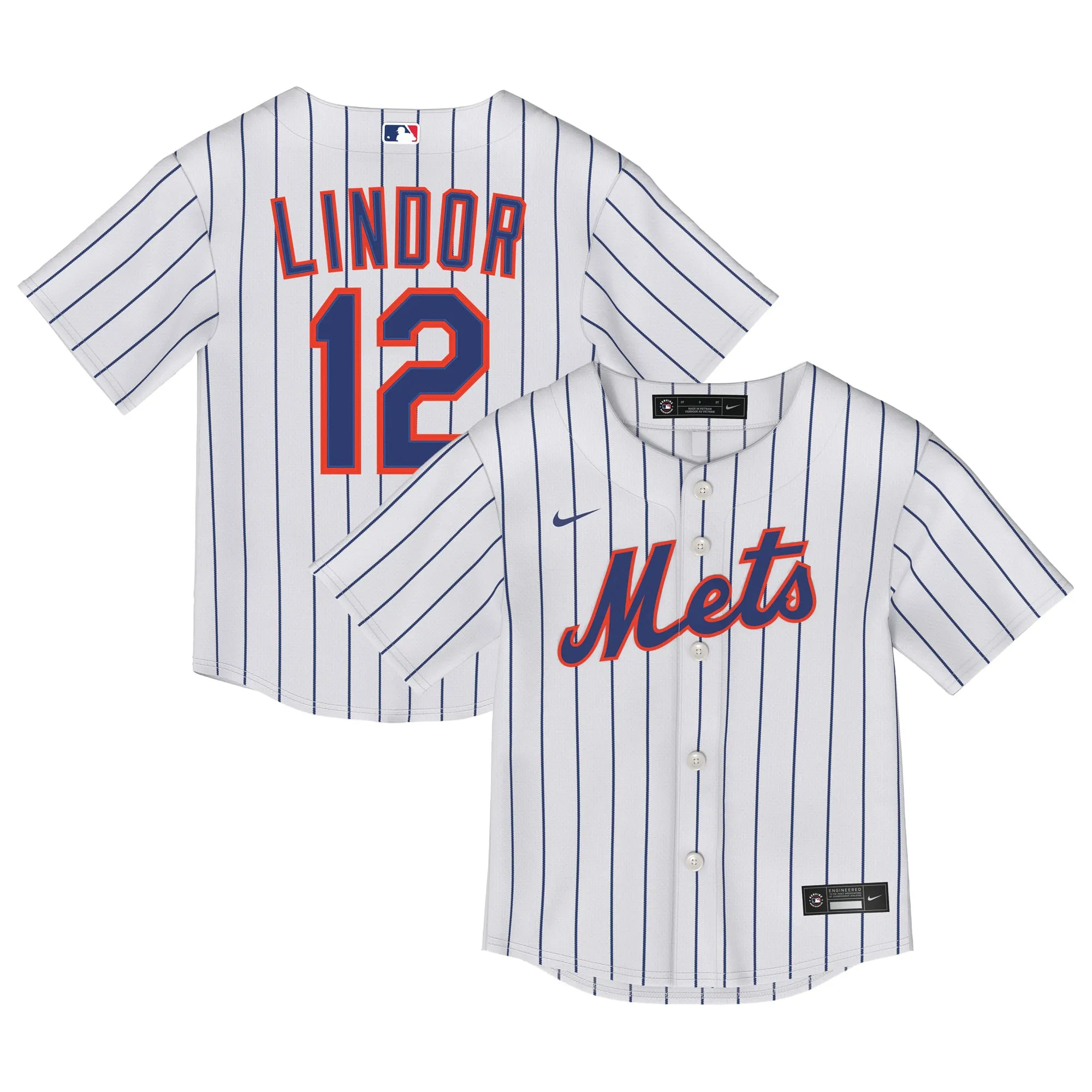 Francisco Lindor New York Mets Nike Toddler Home Replica Jersey - White