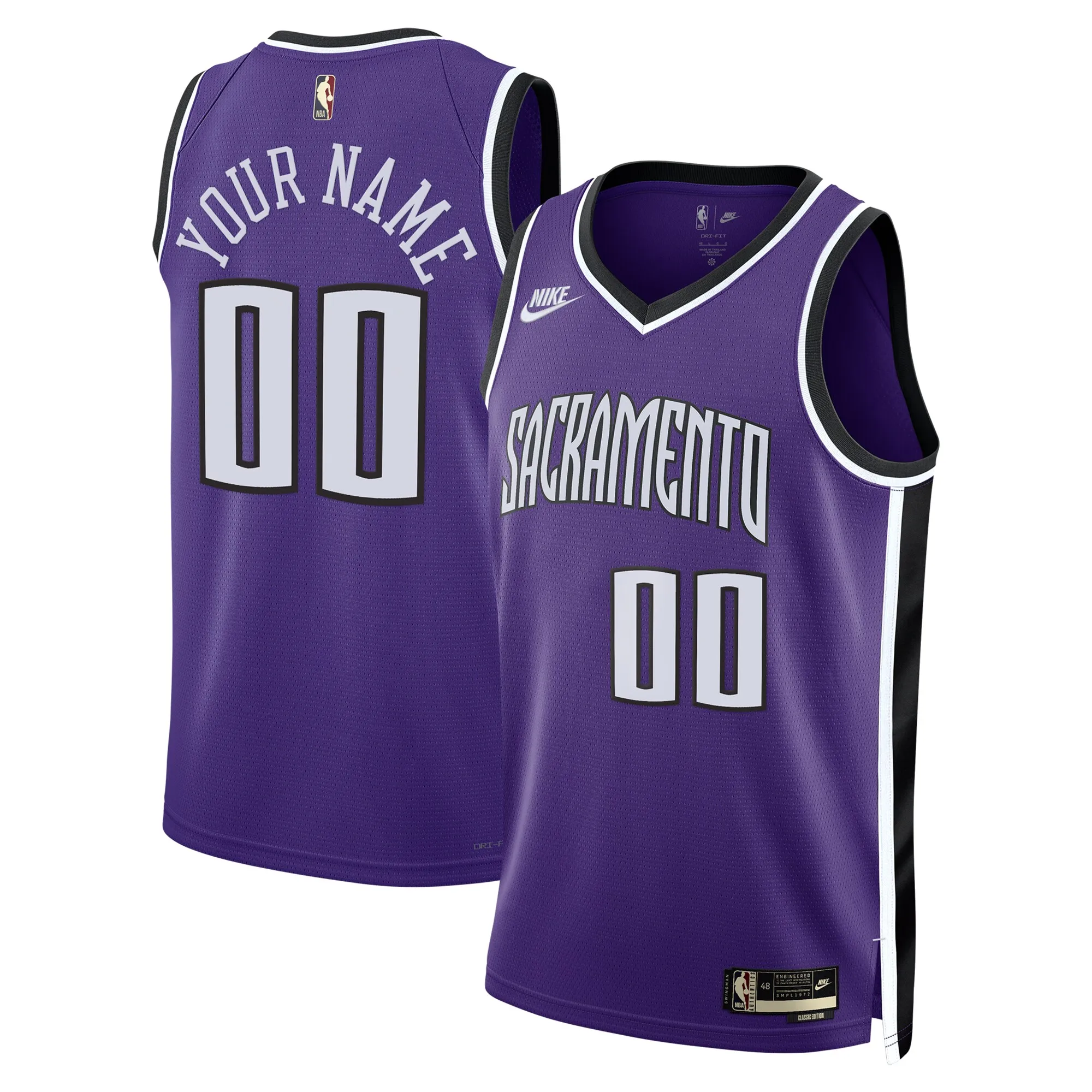 Sacramento Kings Nike Unisex Adult Swingman Custom Jersey - Classic Edition - Purple