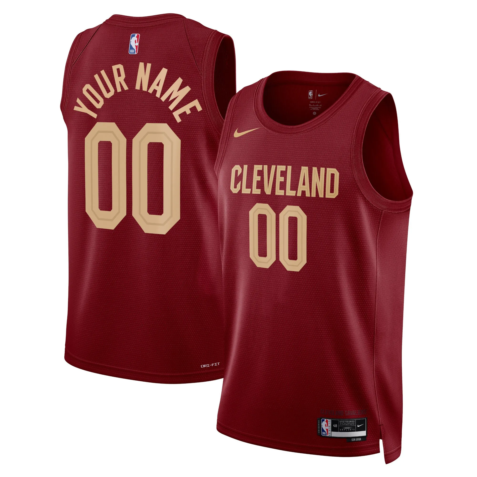 Cleveland Cavaliers Nike Unisex Swingman Custom Jersey Burgundy - Icon Edition