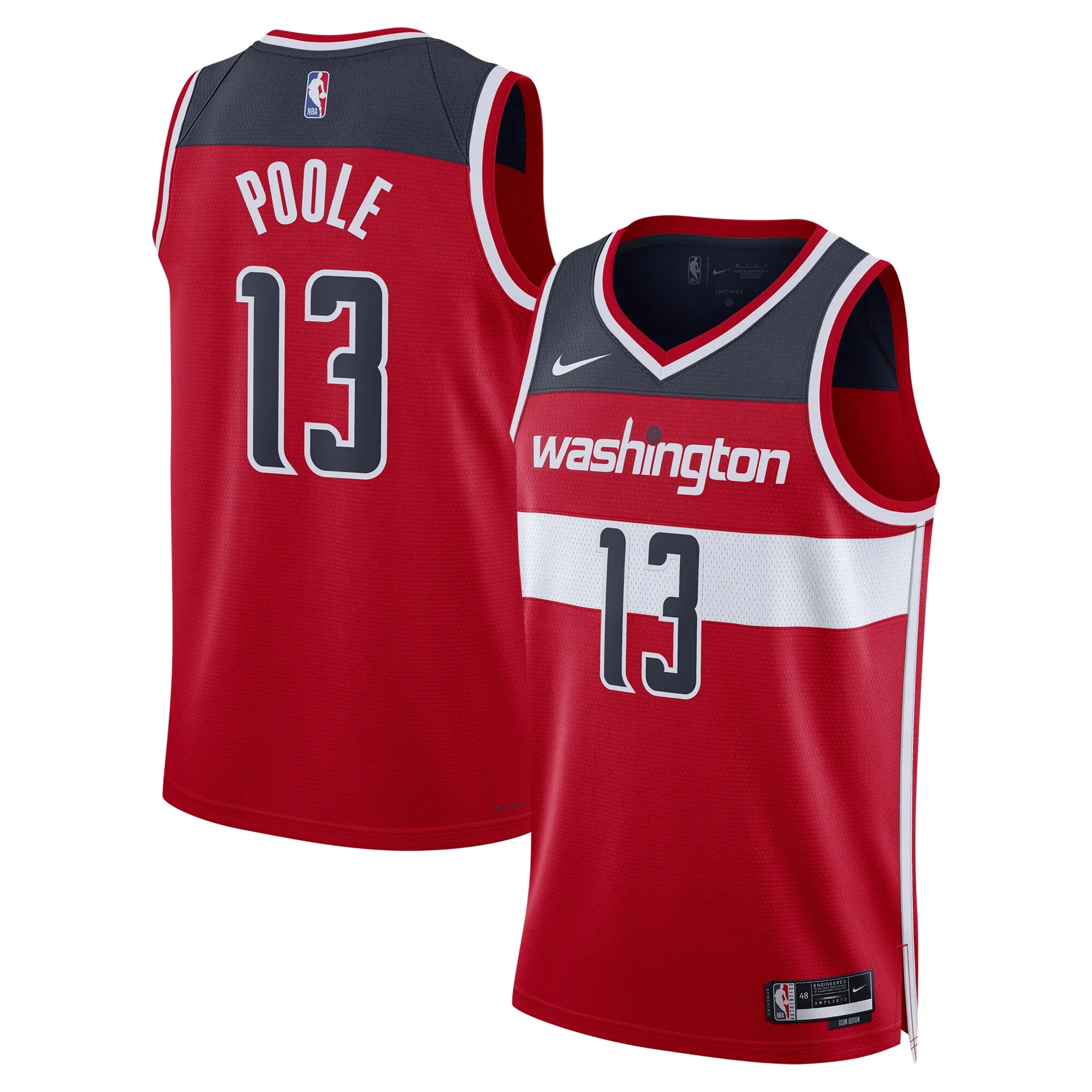 Jordan Poole Washington Wizards Nike Unisex Swingman Jersey - Icon Edition - Red