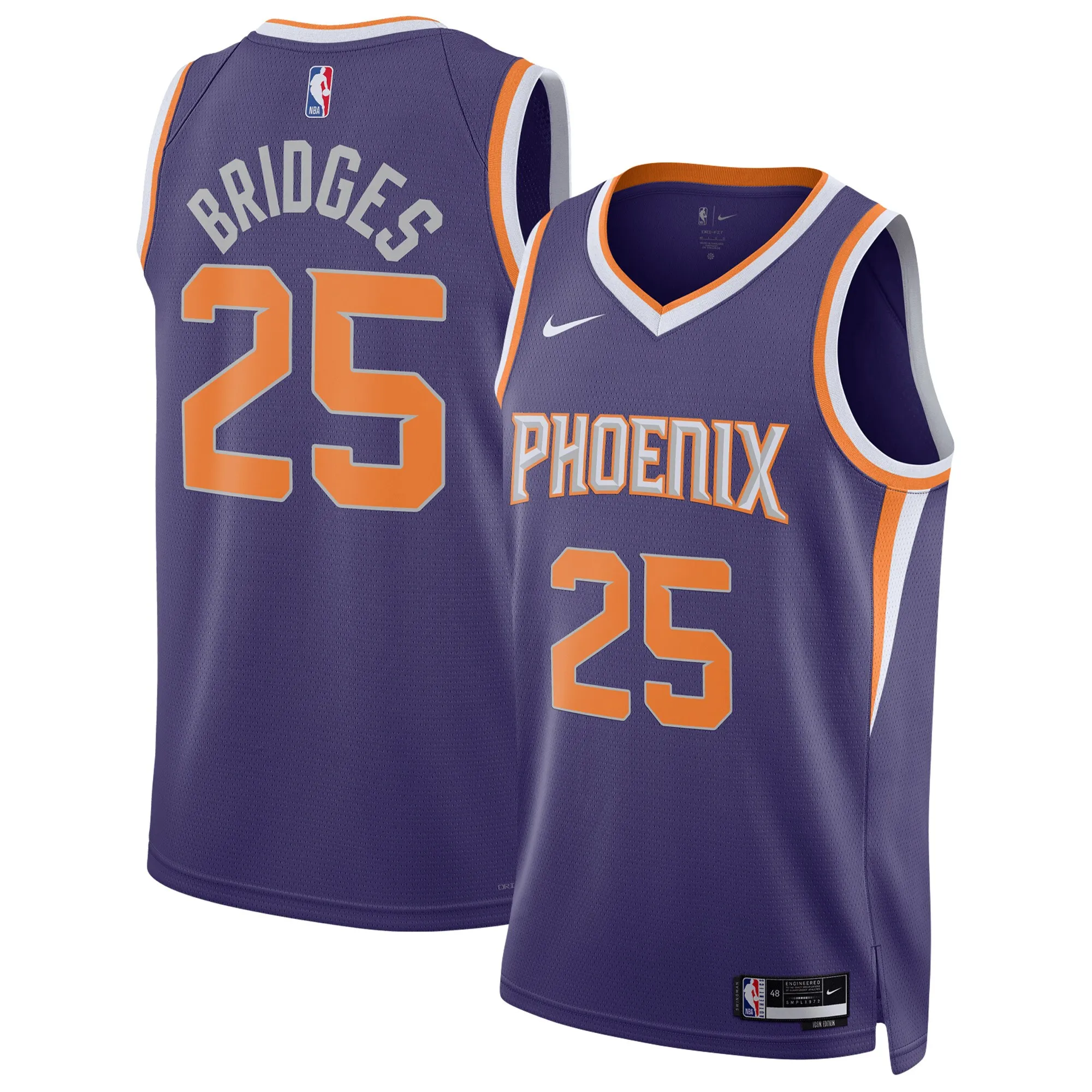 Mikal Bridges Phoenix Suns Nike Unisex Swingman Jersey - Icon Edition - Purple