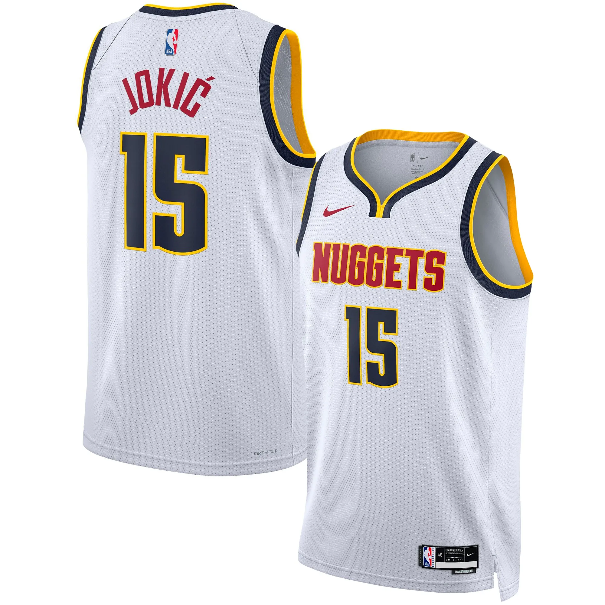 Nikola Jokic Denver Nuggets Nike Unisex Swingman Jersey - Association Edition - White