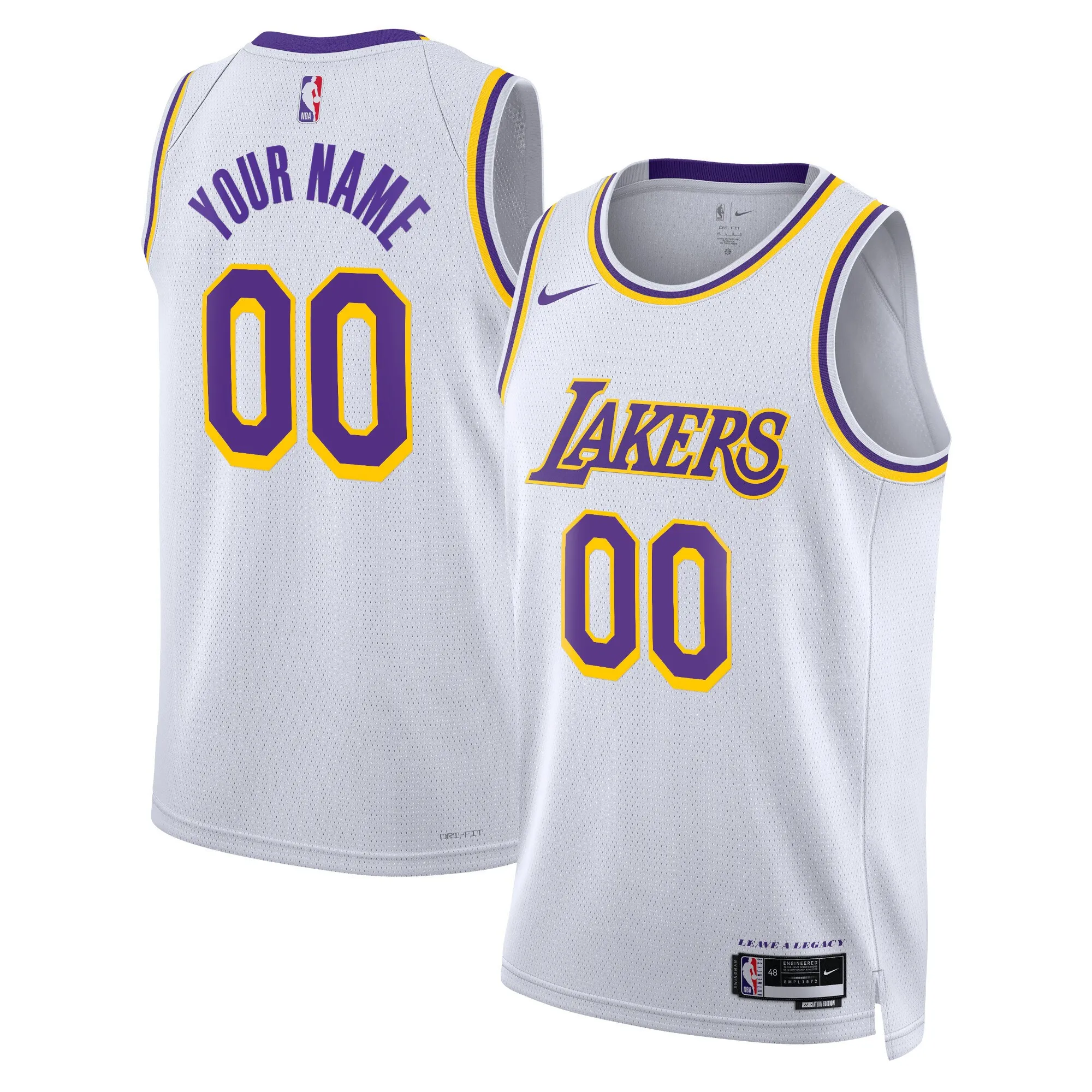 Los Angeles Lakers Nike Unisex Swingman Custom Jersey White - Association Edition