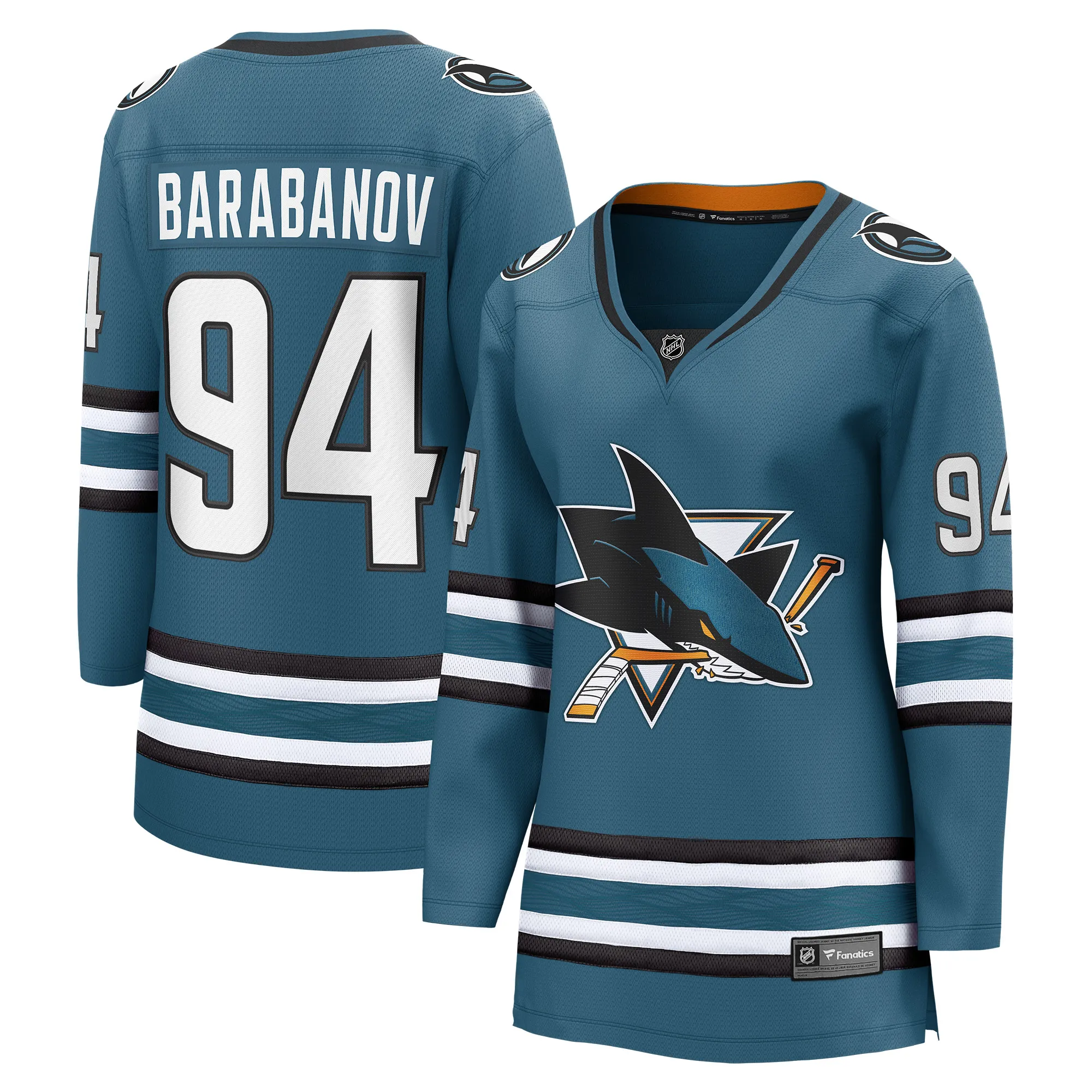 Alexander Barabanov San Jose Sharks Fanatics Women's Home Breakaway Player Jersey - Teal