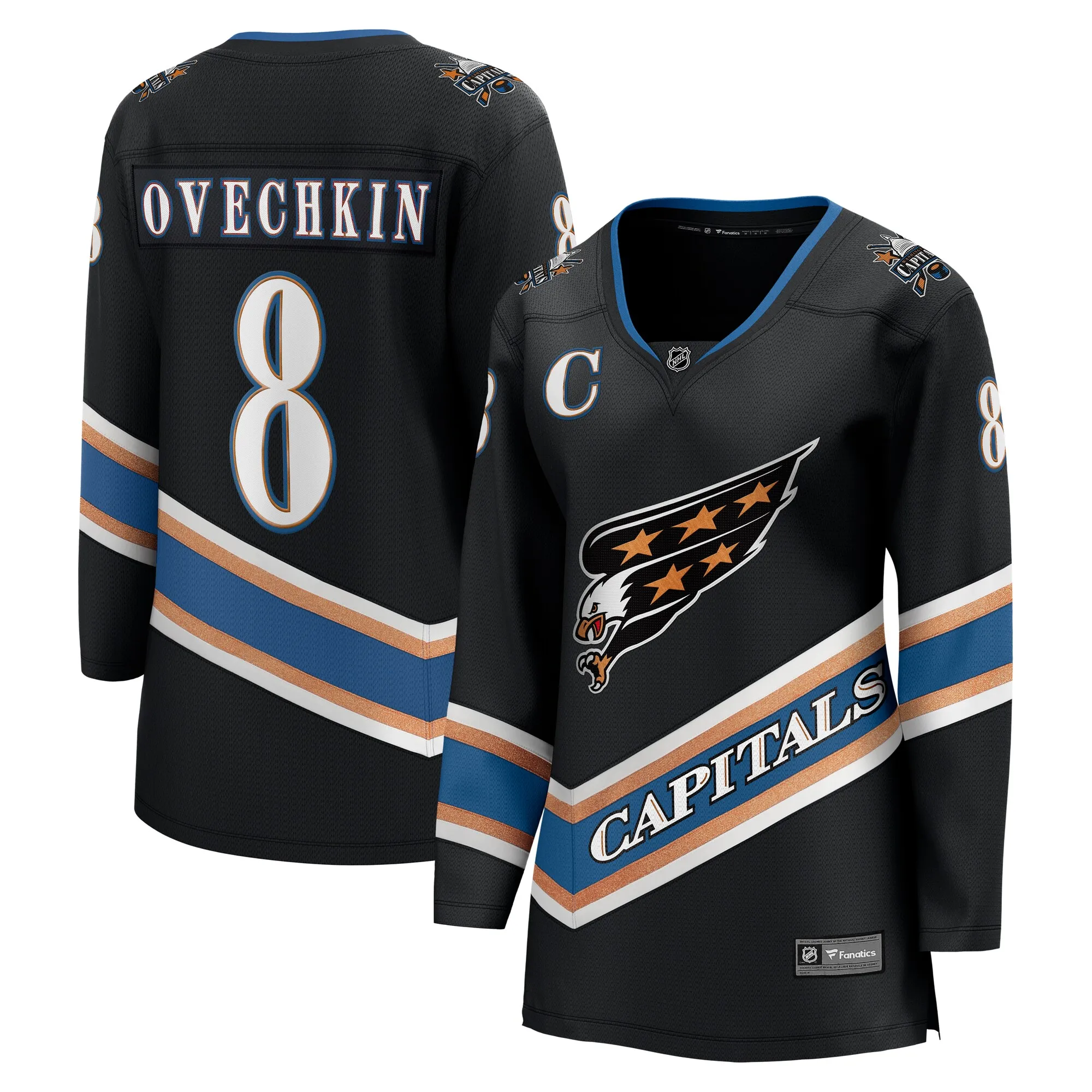 Alexander Ovechkin Washington Capitals Fanatics Women's Alternate 50th Anniversary Premier Breakaway Player Jersey - Black