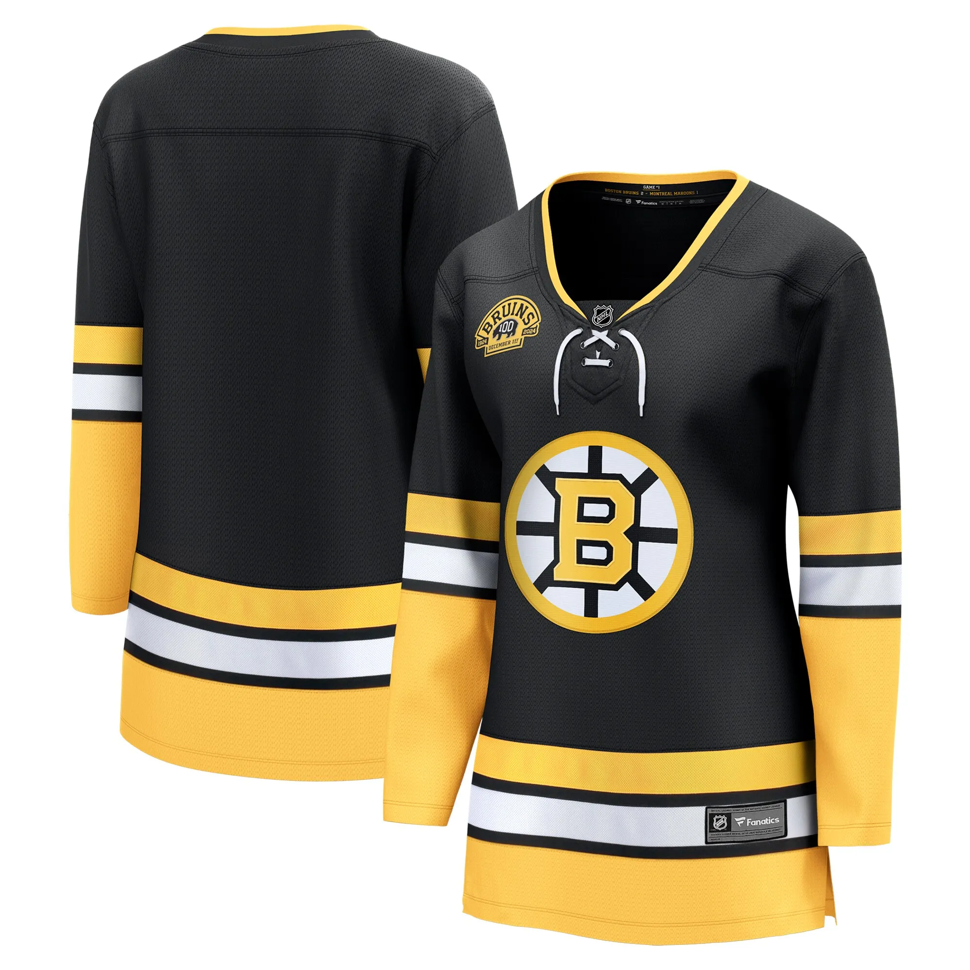 Boston Bruins Fanatics Women's 100th Anniversary Premier Breakaway Jersey - Black