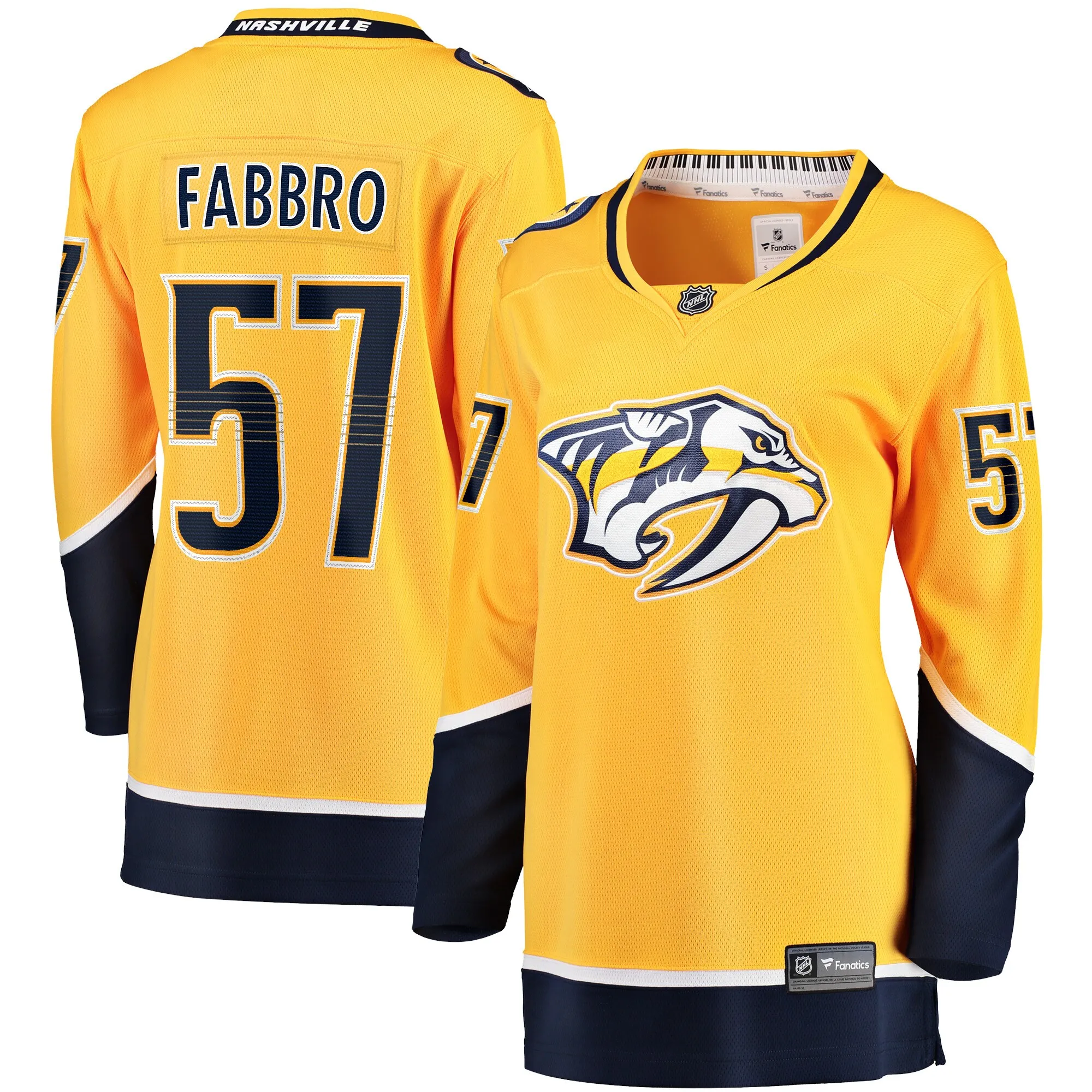 Dante Fabbro Nashville Predators Fanatics Women's Home Breakaway Player Jersey - Gold