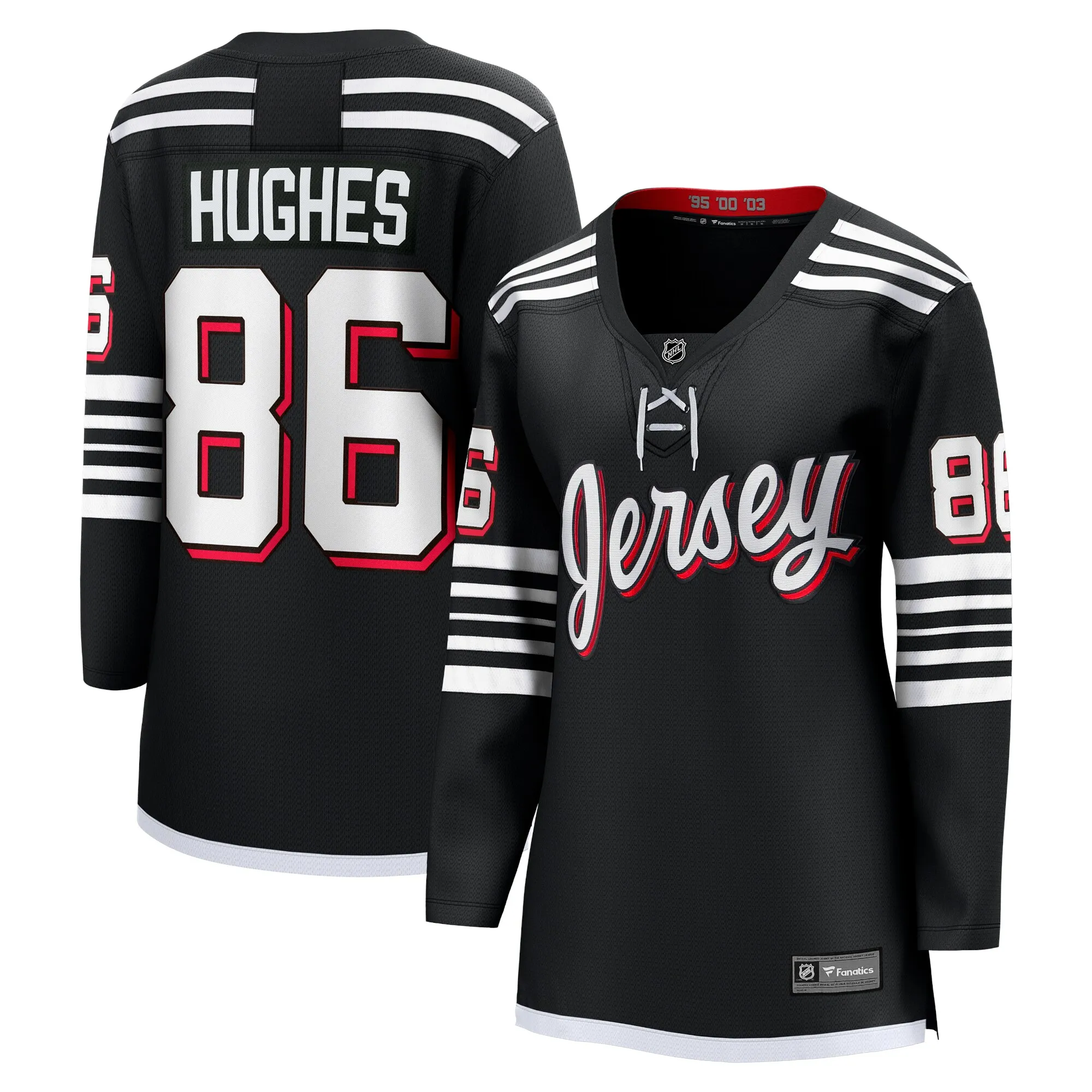 Jack Hughes New Jersey Devils Fanatics Women's Alternate Premier Breakaway Player Jersey - Black