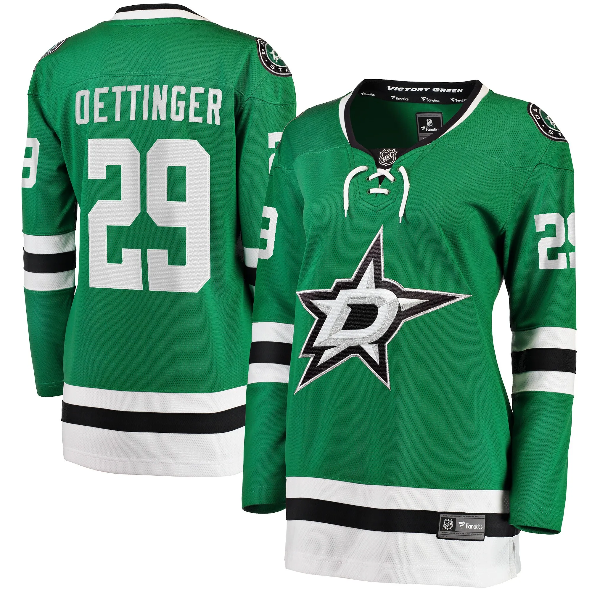 Jake Oettinger Dallas Stars Fanatics Women's Home Breakaway Player Jersey - Kelly Green
