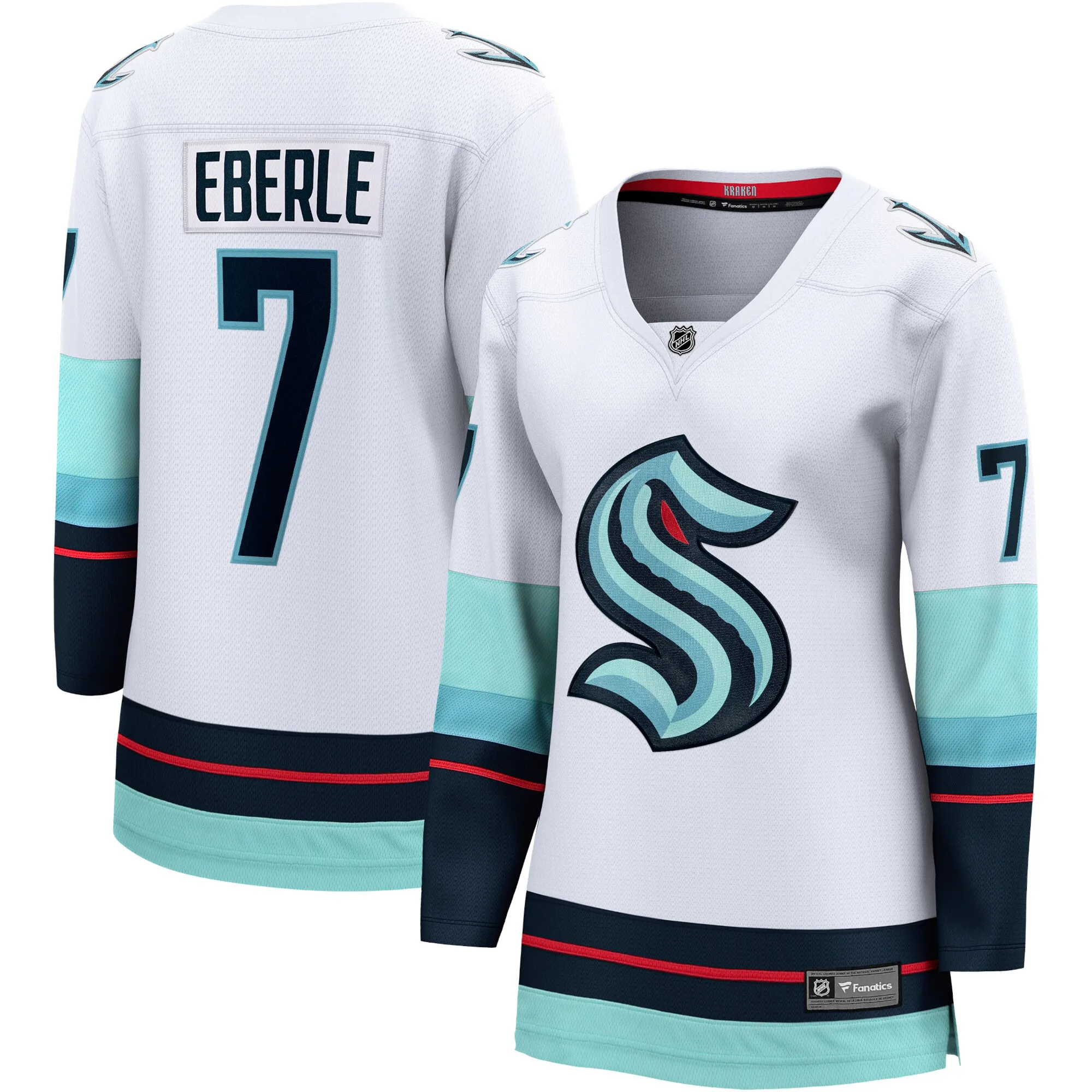 Jordan Eberle Seattle Kraken Fanatics Women's Away Premier Breakaway Player Jersey - White