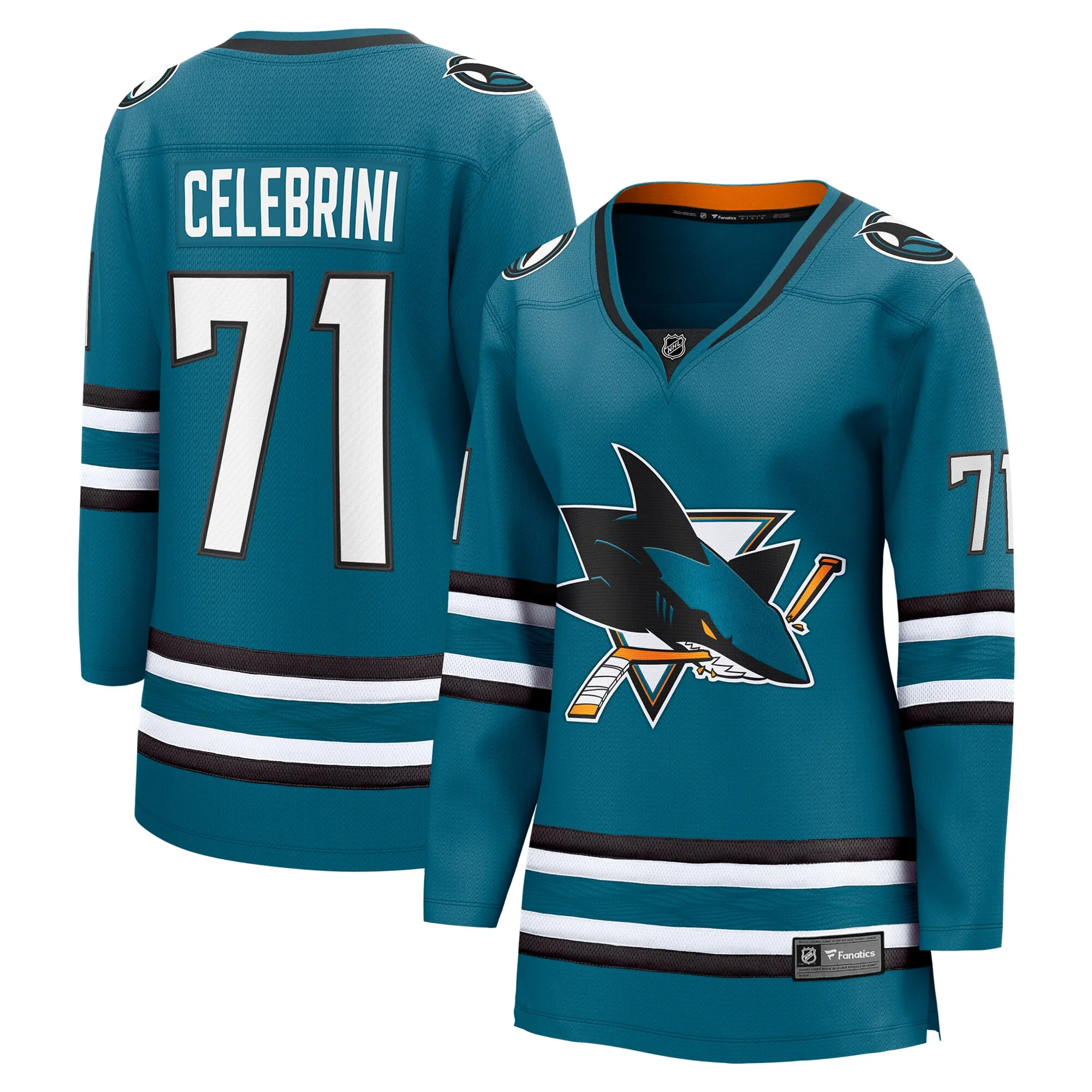 Macklin Celebrini San Jose Sharks Fanatics Women's  Home Breakaway Jersey – Teal