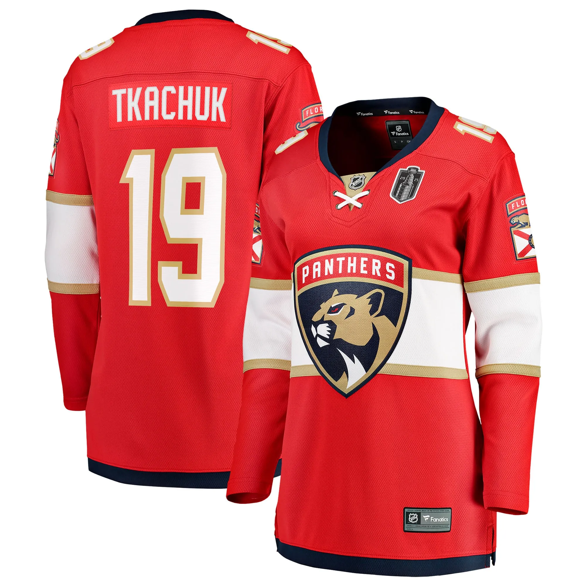 Matthew Tkachuk Florida Panthers Fanatics Women's 2025 Stanley Cup Final Home Breakaway Player Jersey - Red