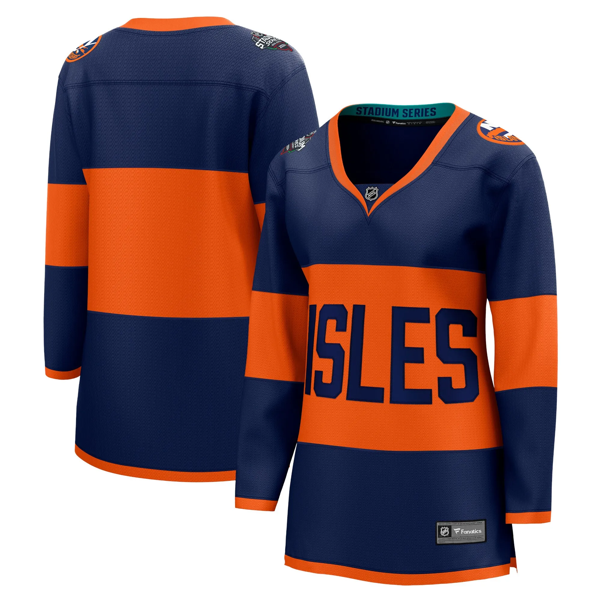 New York Islanders Fanatics Women's 2024 NHL Stadium Series Breakaway Jersey – Navy