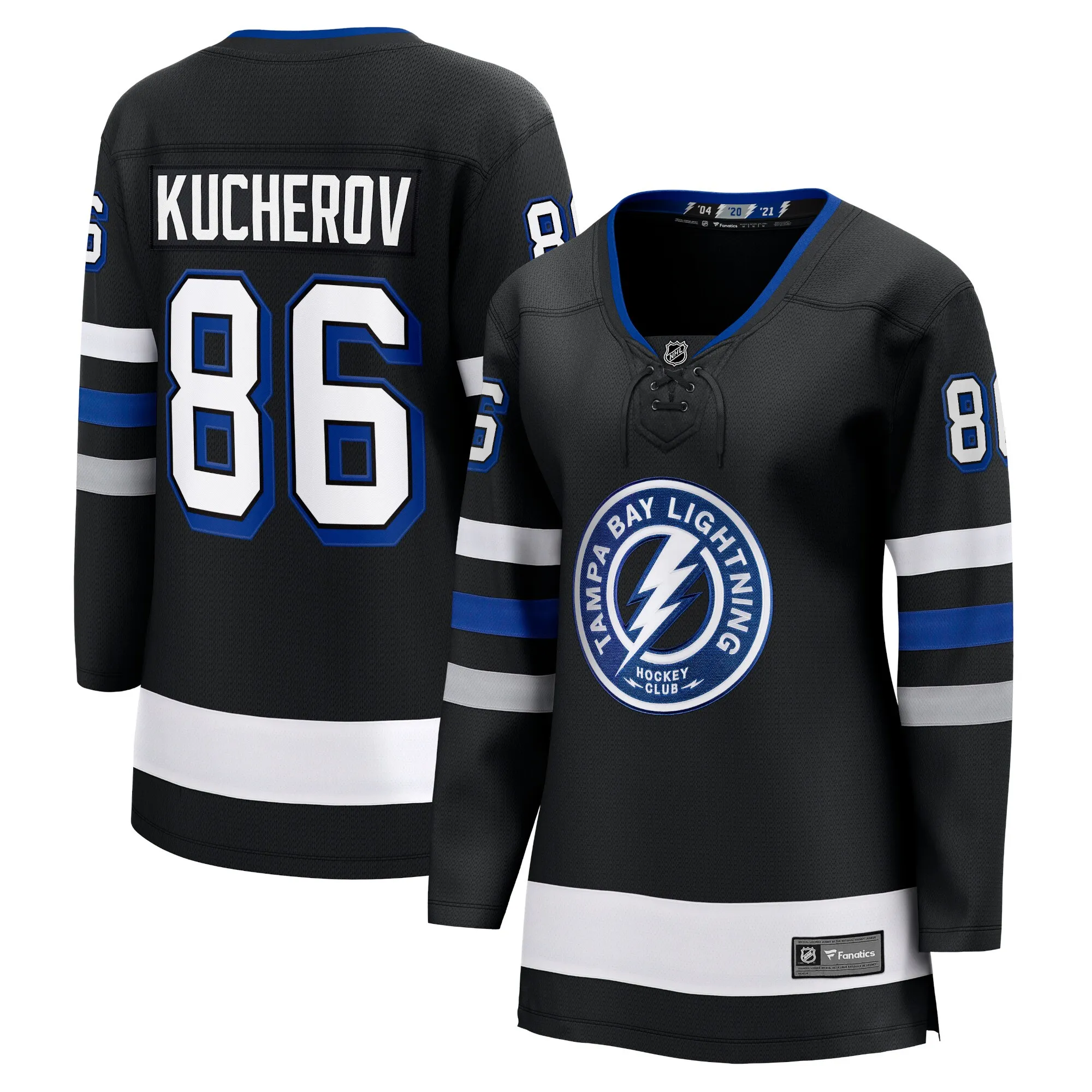 Nikita Kucherov Tampa Bay Lightning Fanatics Women's Alternate Premier Breakaway Player Jersey - Black